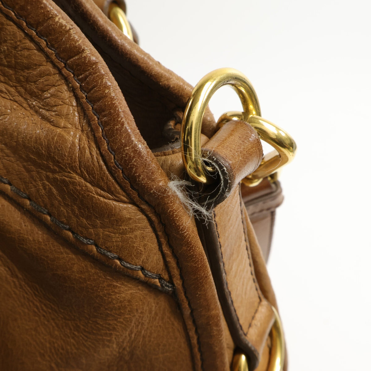Prada Cervo Shine Bauletto Shoulder Bag - Brown, Deerskin Leather