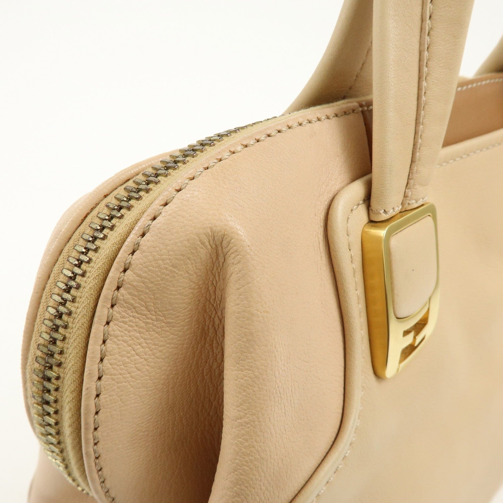 Fendi Hand Bag - Beige, Leather