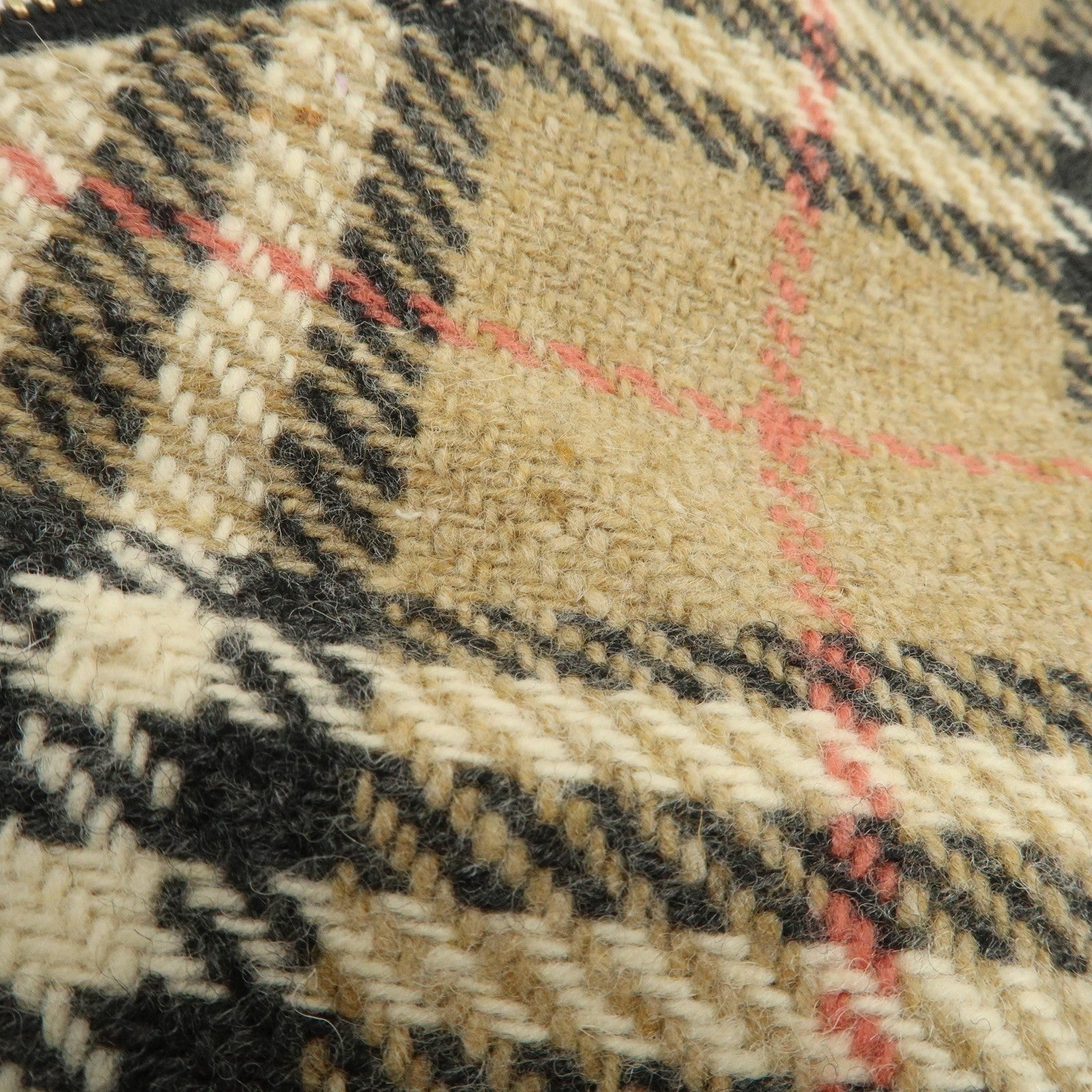 Burberry Nova Plaid Shoulder Bag - Beige, Black, Wool, Leather