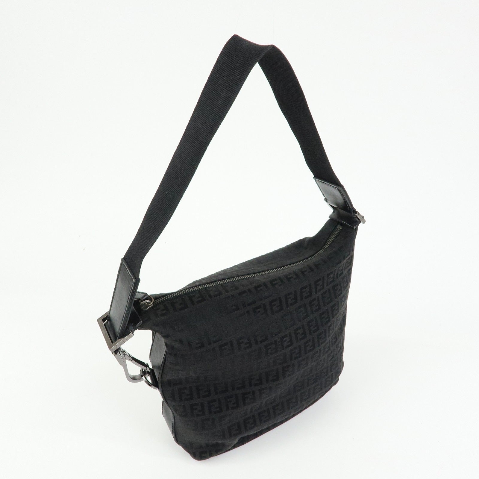 Fendi Shoulder Bag - Black, Canvas, Leather