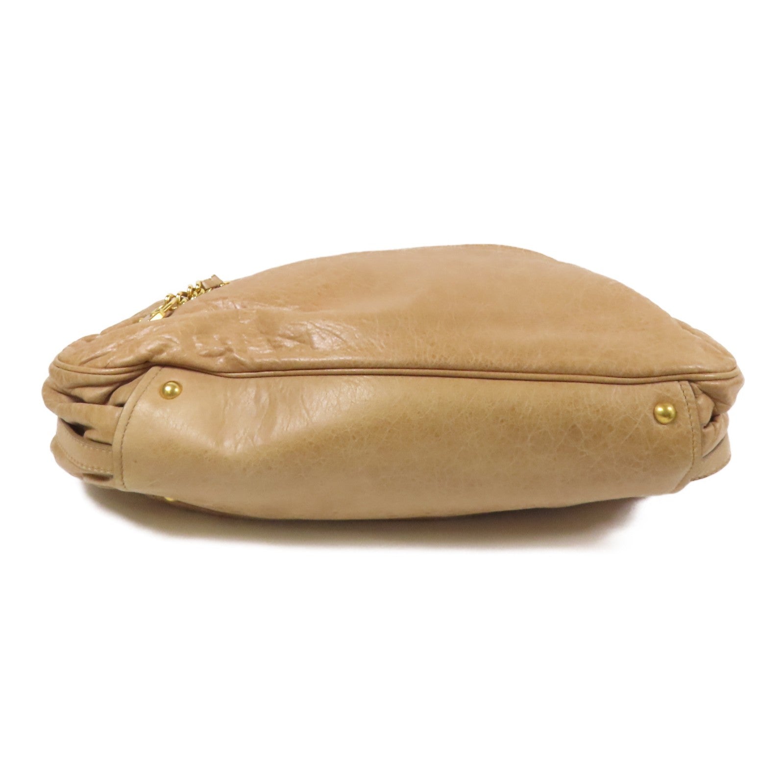 Miu Miu GHW 2way Shoulder Bag - Beige, Calfskin Leather