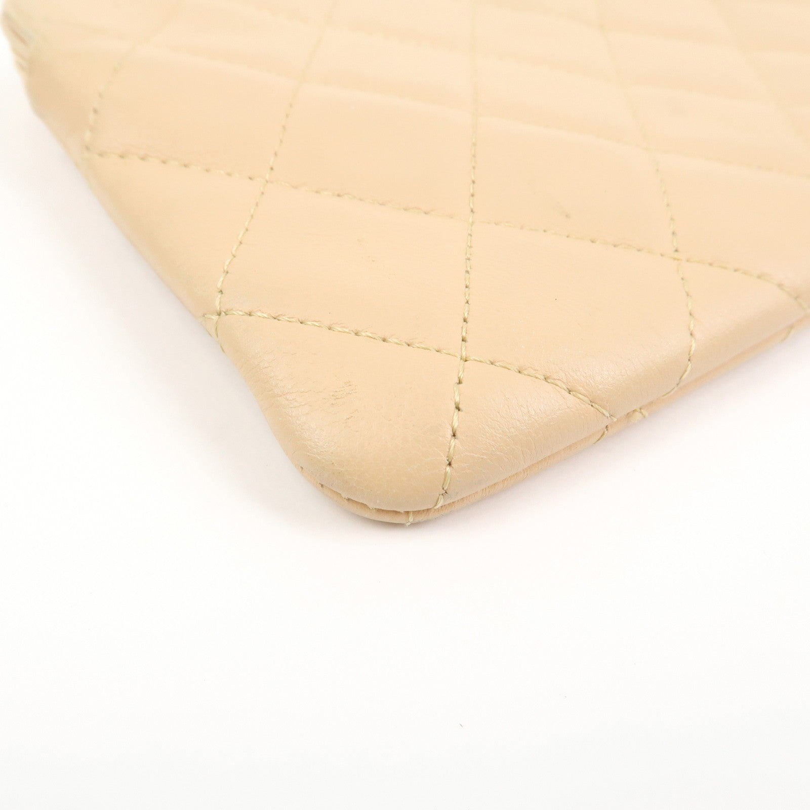 CHANEL Cambon Line Cosmetic Pouch - Beige, Lamb Skin