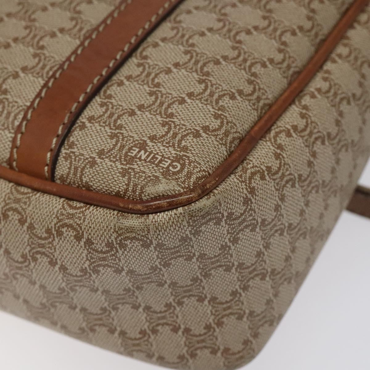 Celine Macadam Hand Bag - Beige/Gold, Canvas