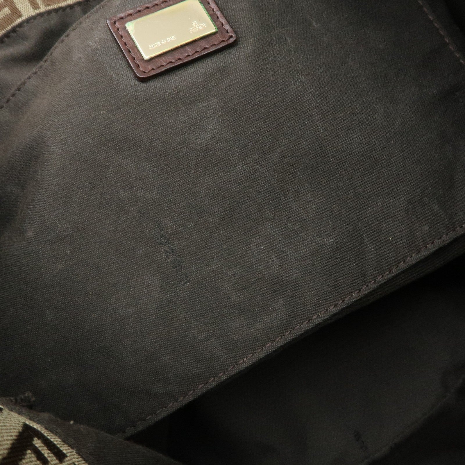 Fendi Tote Shoulder Bag - Beige Brown, Canvas Leather