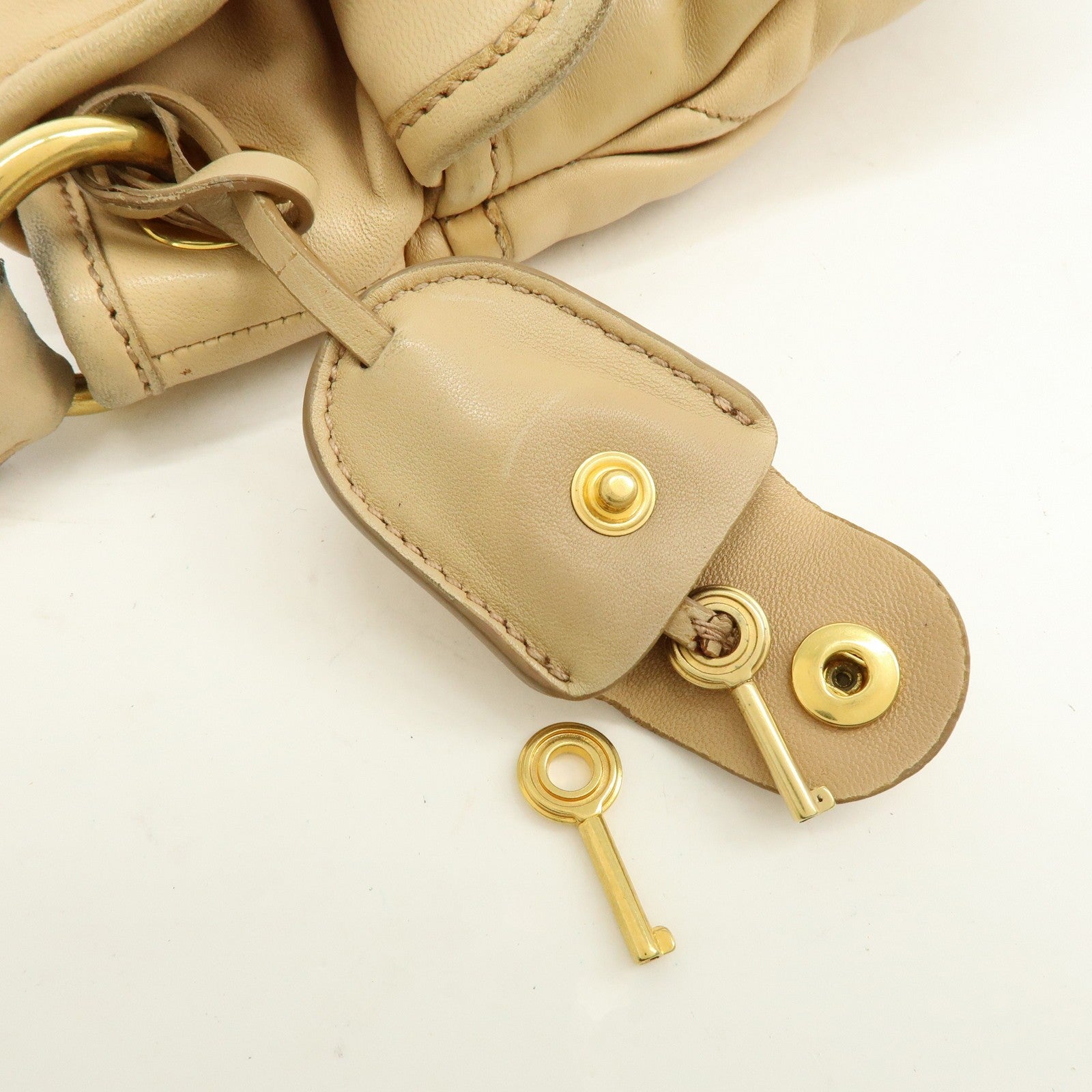 Miu Miu Matelasse 2Way Handbag - Beige, Leather