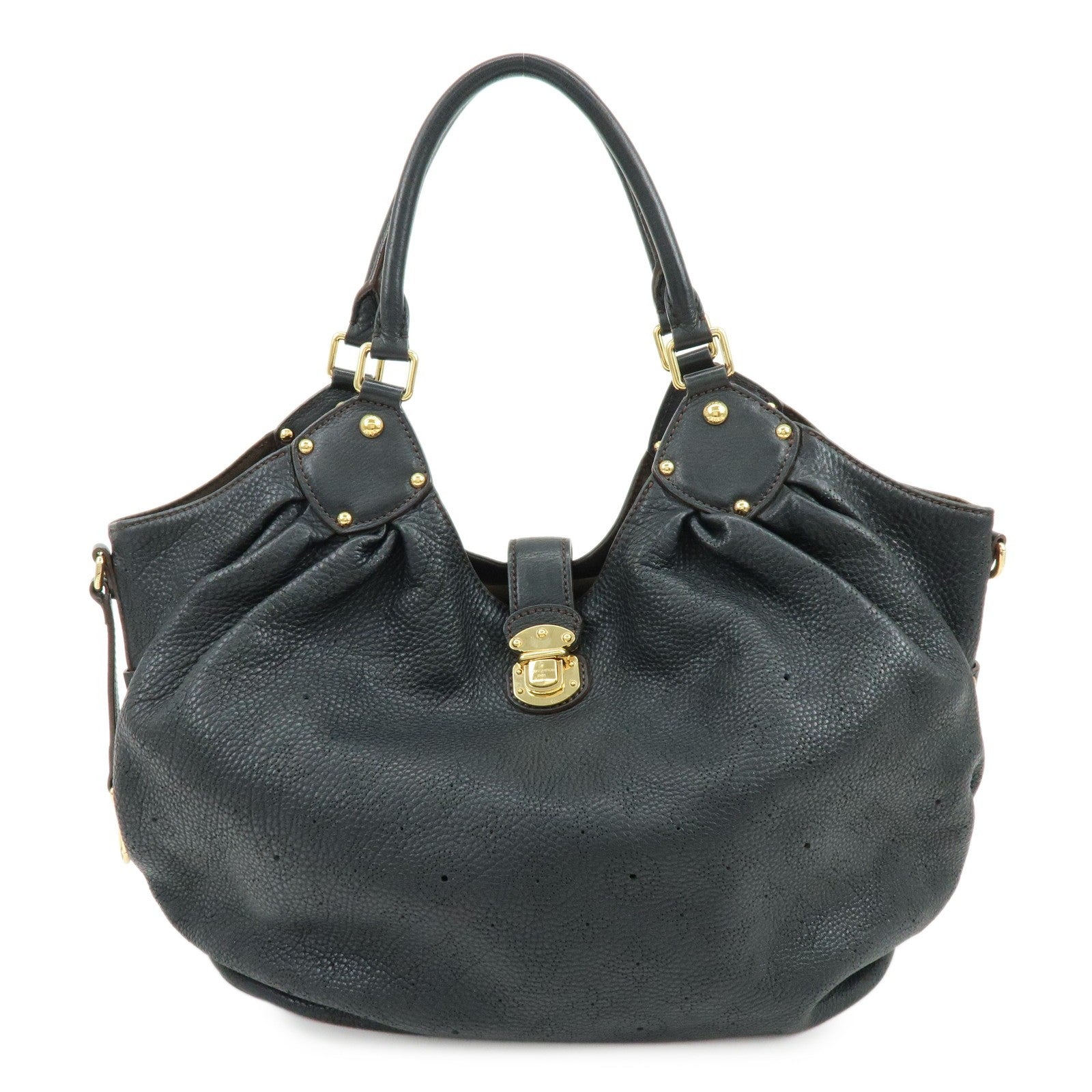 Louis Vuitton Monogram Leather Mahina L Shoulder Bag Noir