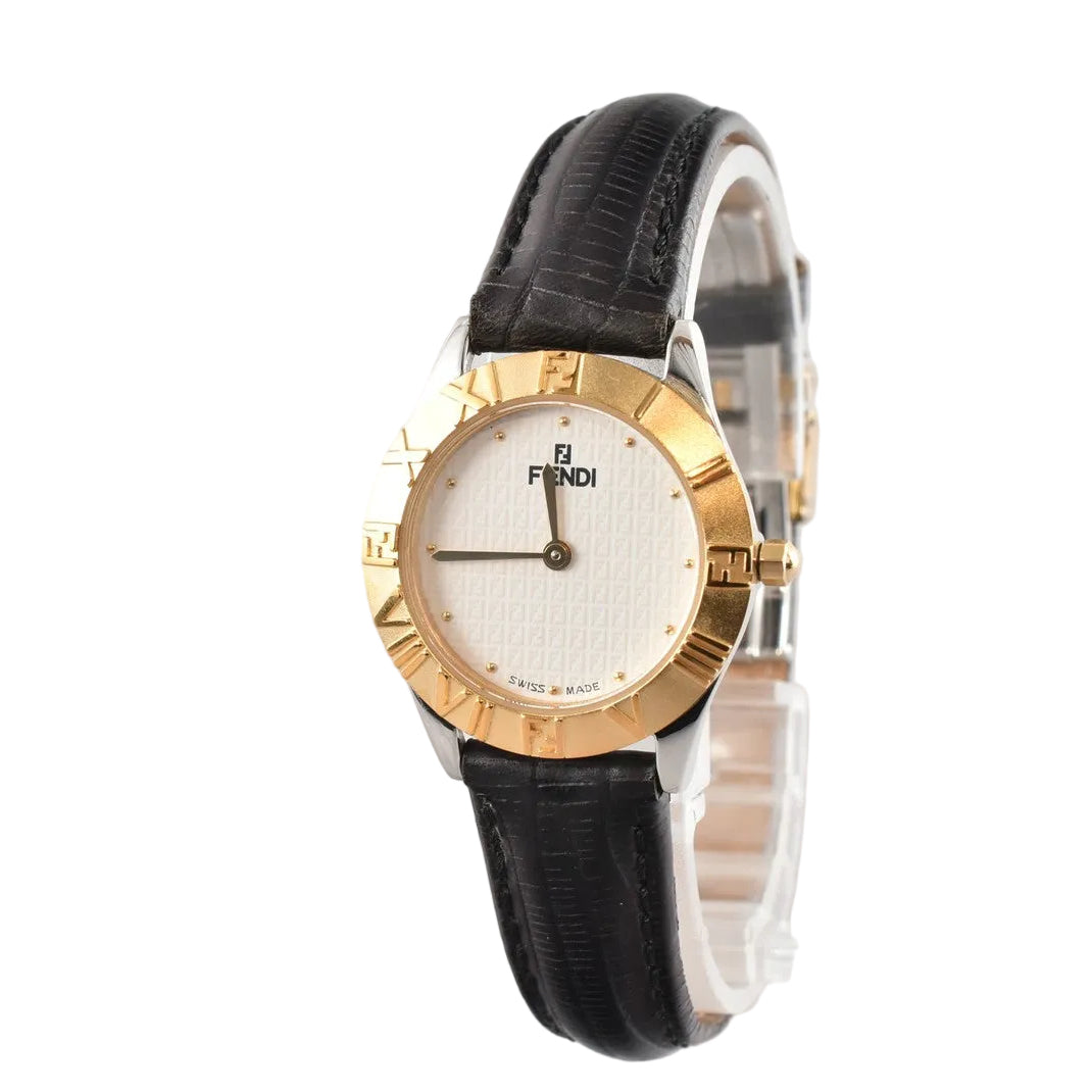 Fendi 2000L Wristwatch - White, Gold, Leather
