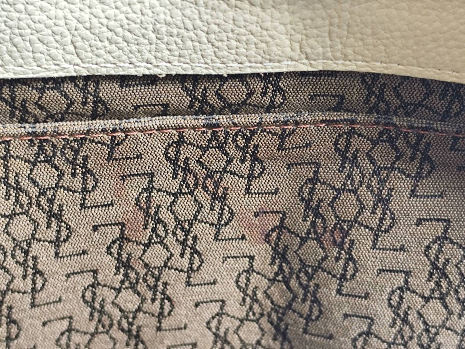 Saint Laurent Yves Shoulder Tote Stitch Bag - Ivory, Leather