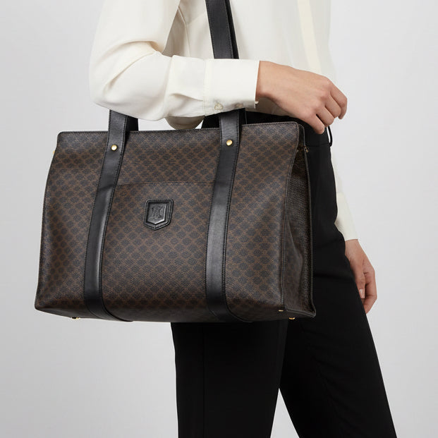 Celine Macadam Tote Bag - Black, Brown, PVC, Leather