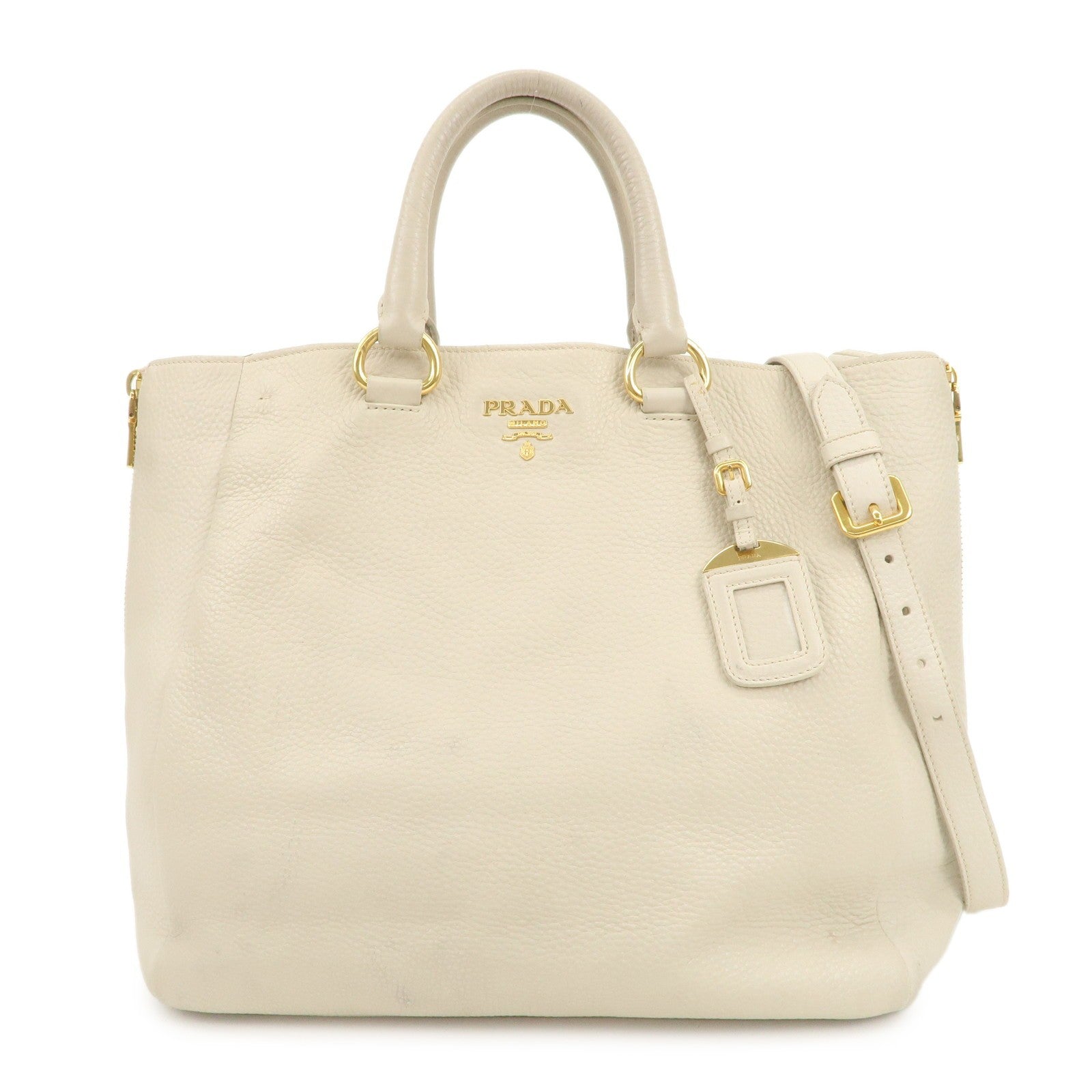 Prada 2Way Bag Hand Bag - Ivory, Leather