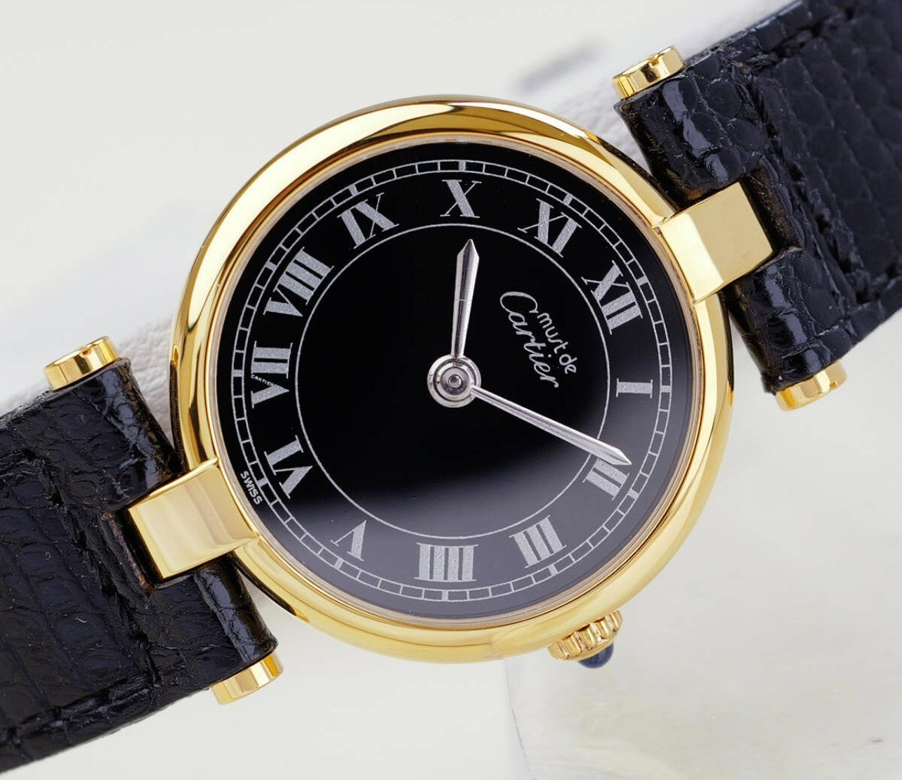 Cartier Must de Cartier Vendome Watch - Black, Leather