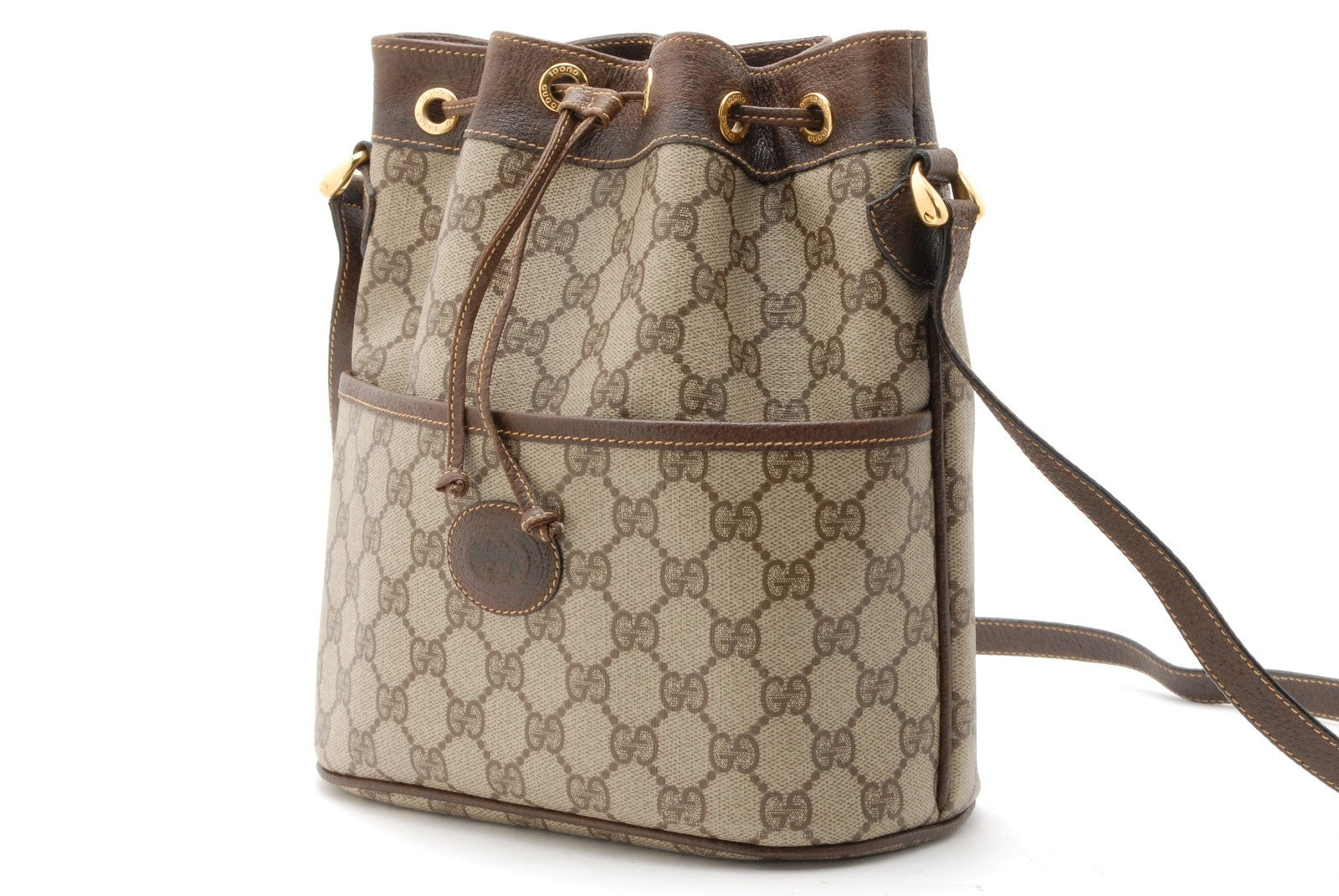 Gucci GG Bucket Bag Shoulder Bag - Brown, Canvas, Leather