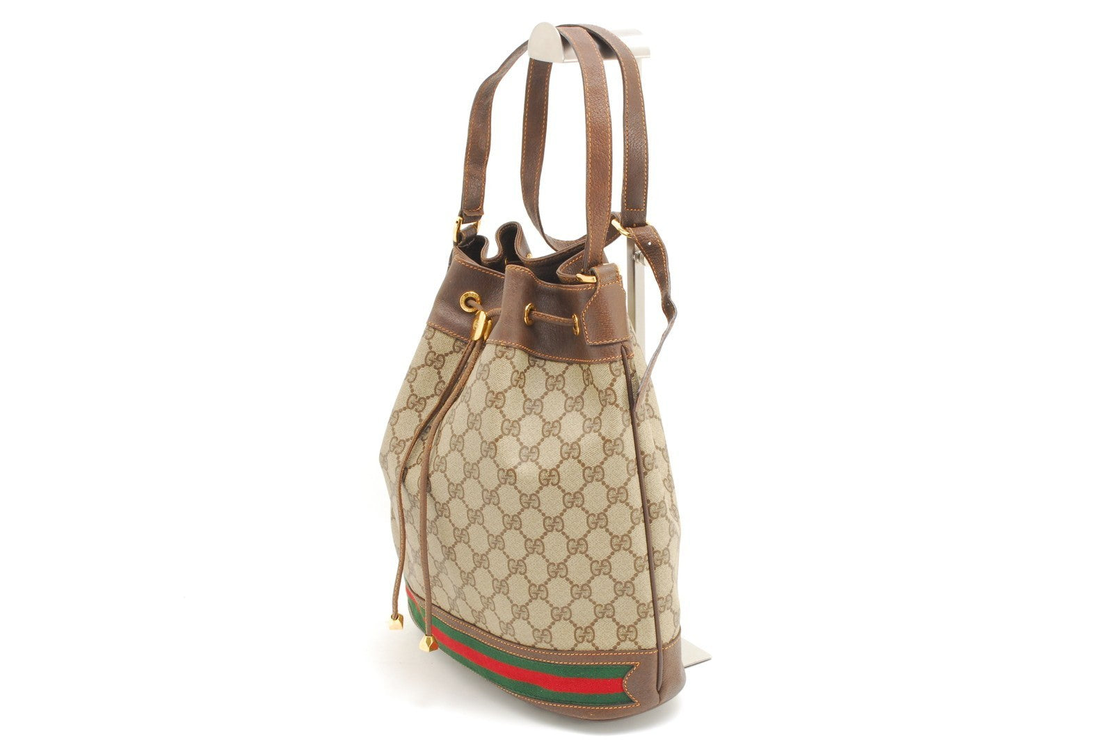 Gucci Vintage GG Sherry Line Shoulder Bag - Brown, PVC Leather