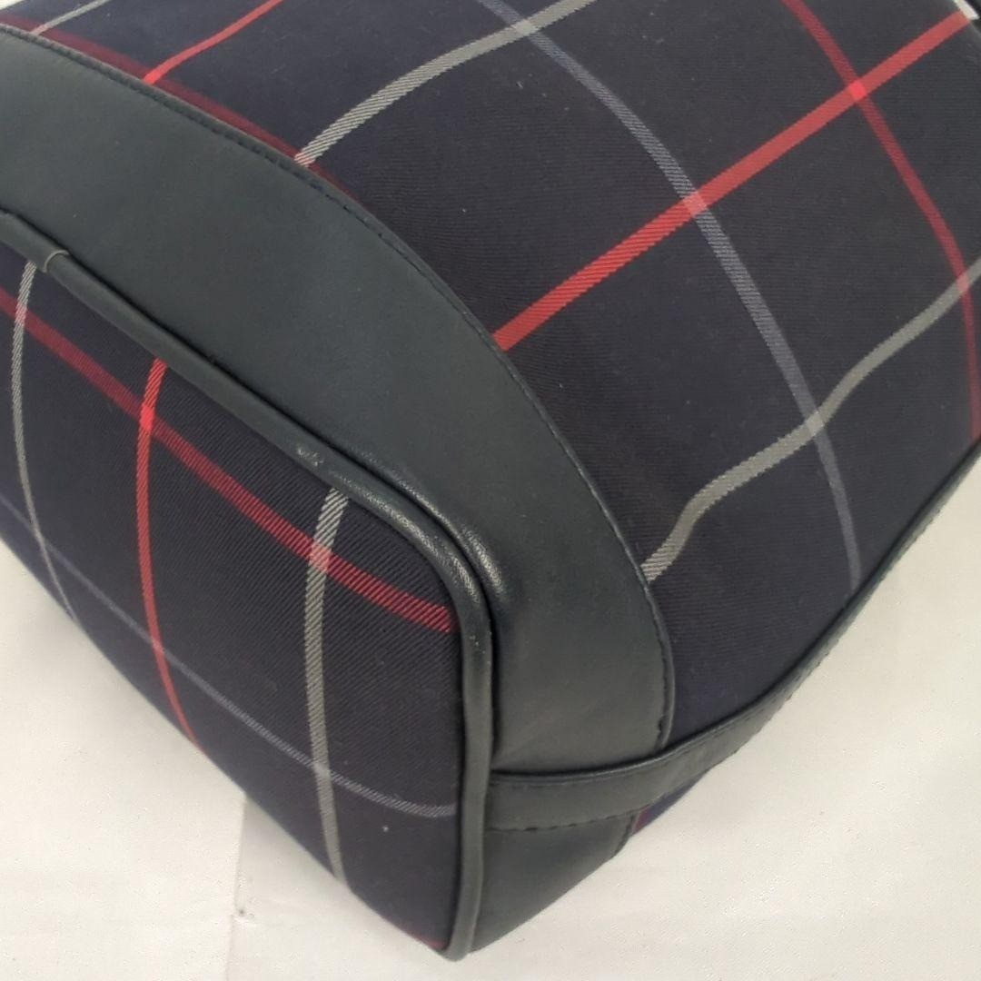 Burberry Nova Check Drawstring Bucket Shoulder Bag - Navy, Canvas Leather