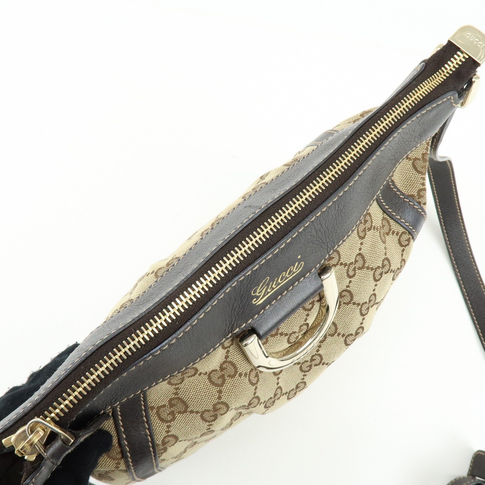 Gucci 203257 Shoulder Crossbody Bag - Brown, GG Canvas, Leather