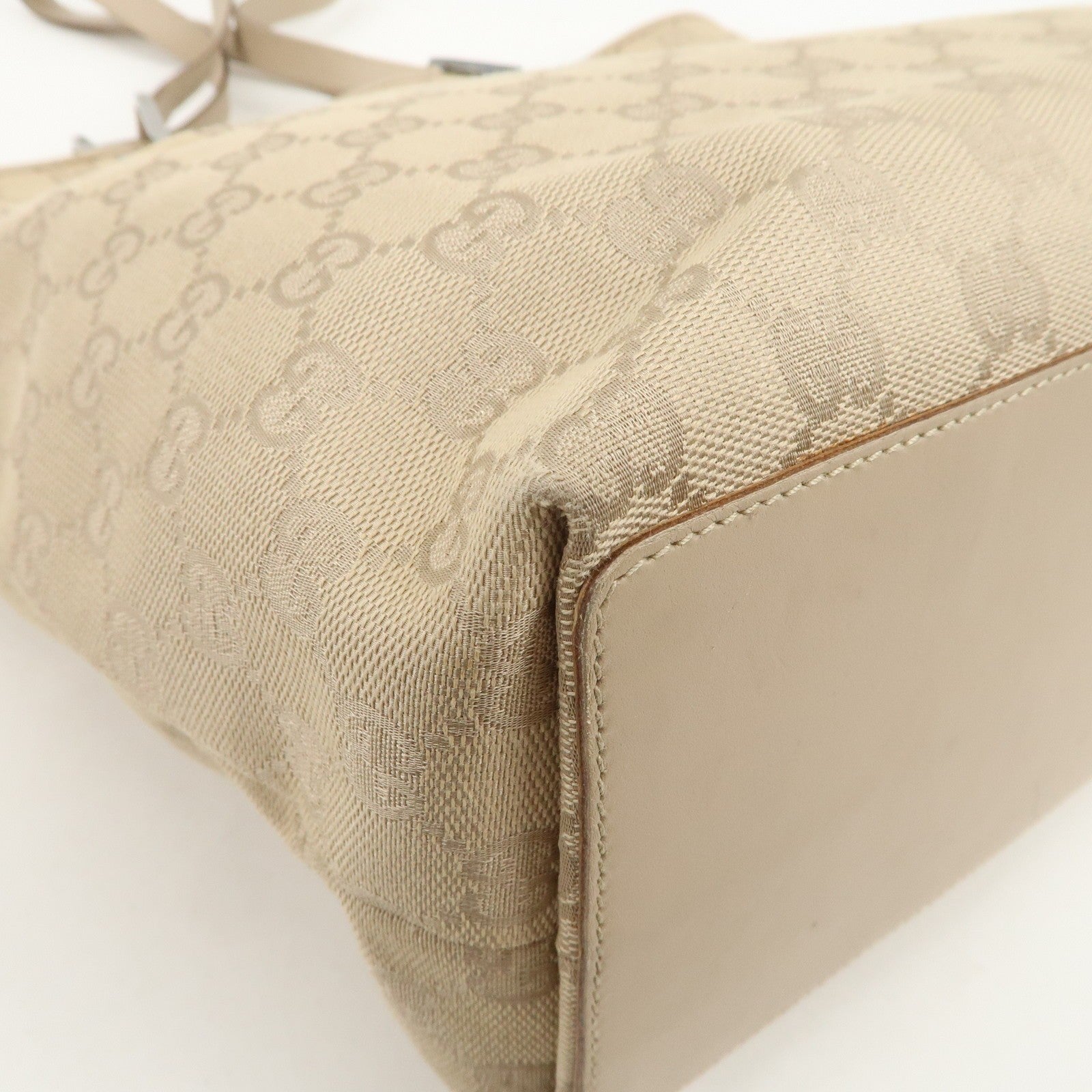 Gucci Tote Bag - Beige, GG Canvas, Leather