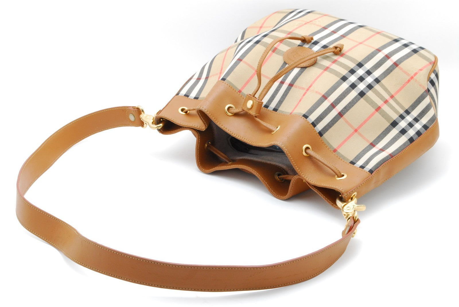 Burberry Burberrys Nova Shoulder Hand Bag - Beige, Canvas