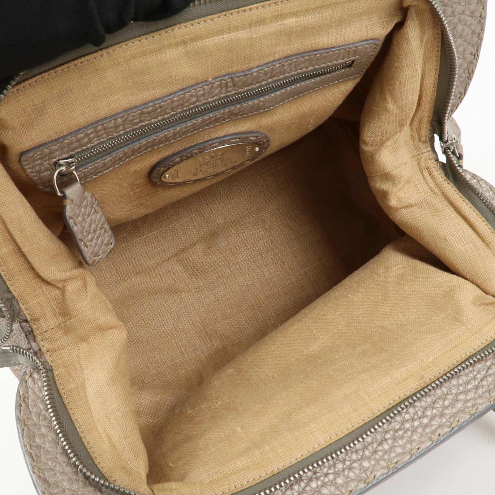 Fendi Hand Bag - Greige, Leather