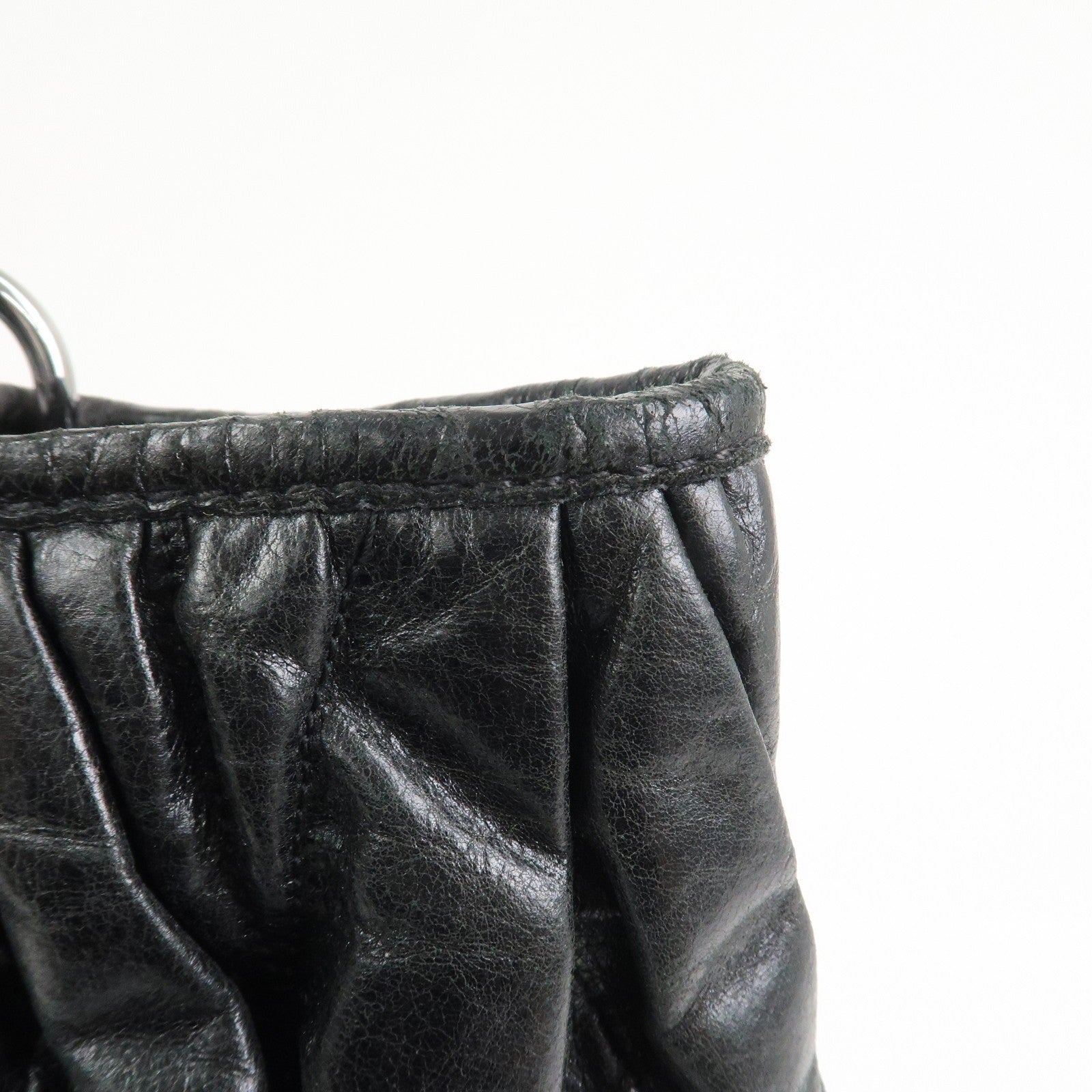 Miu Miu Matelasse 2Way Hand Bag - Black, Leather