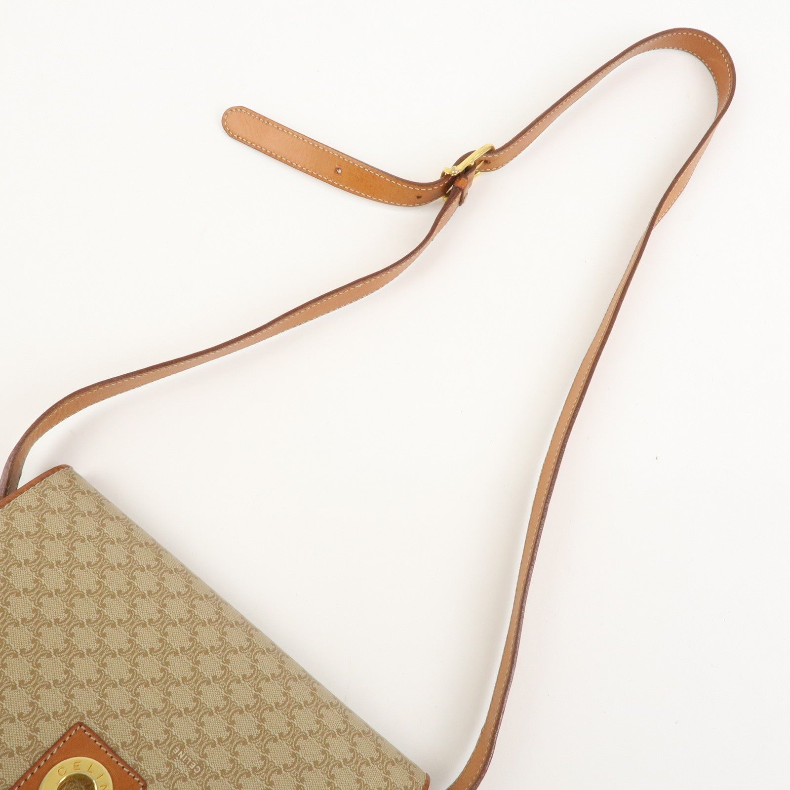 Celine Macadam Shoulder Bag - Beige, PVC Leather