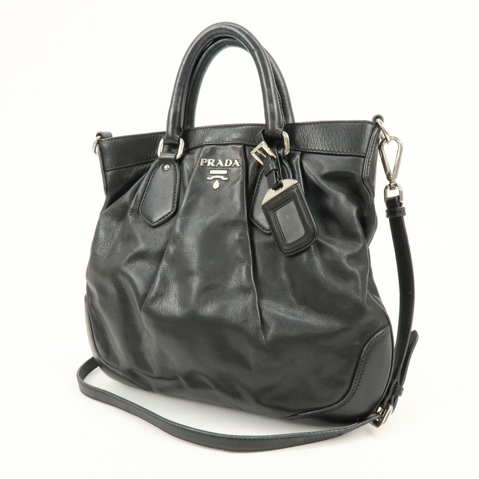 Prada 2Way Bag Hand Bag - Black, Leather