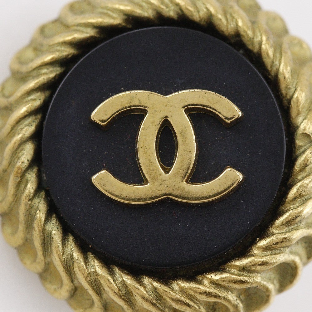 Chanel COCO Mark Earring - Black, Plated Gold