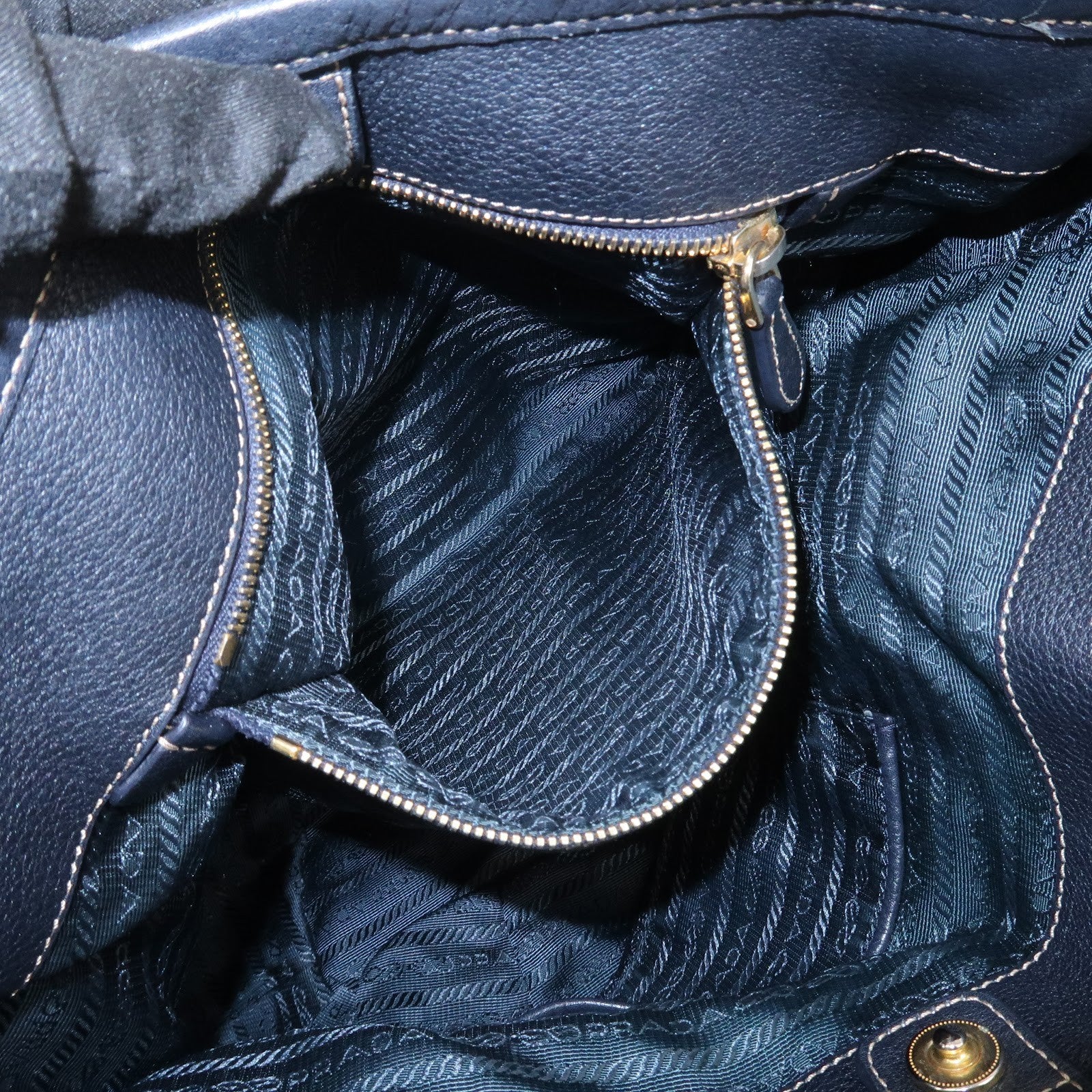 Prada 2Way Bag - Navy, Nylon and Leather