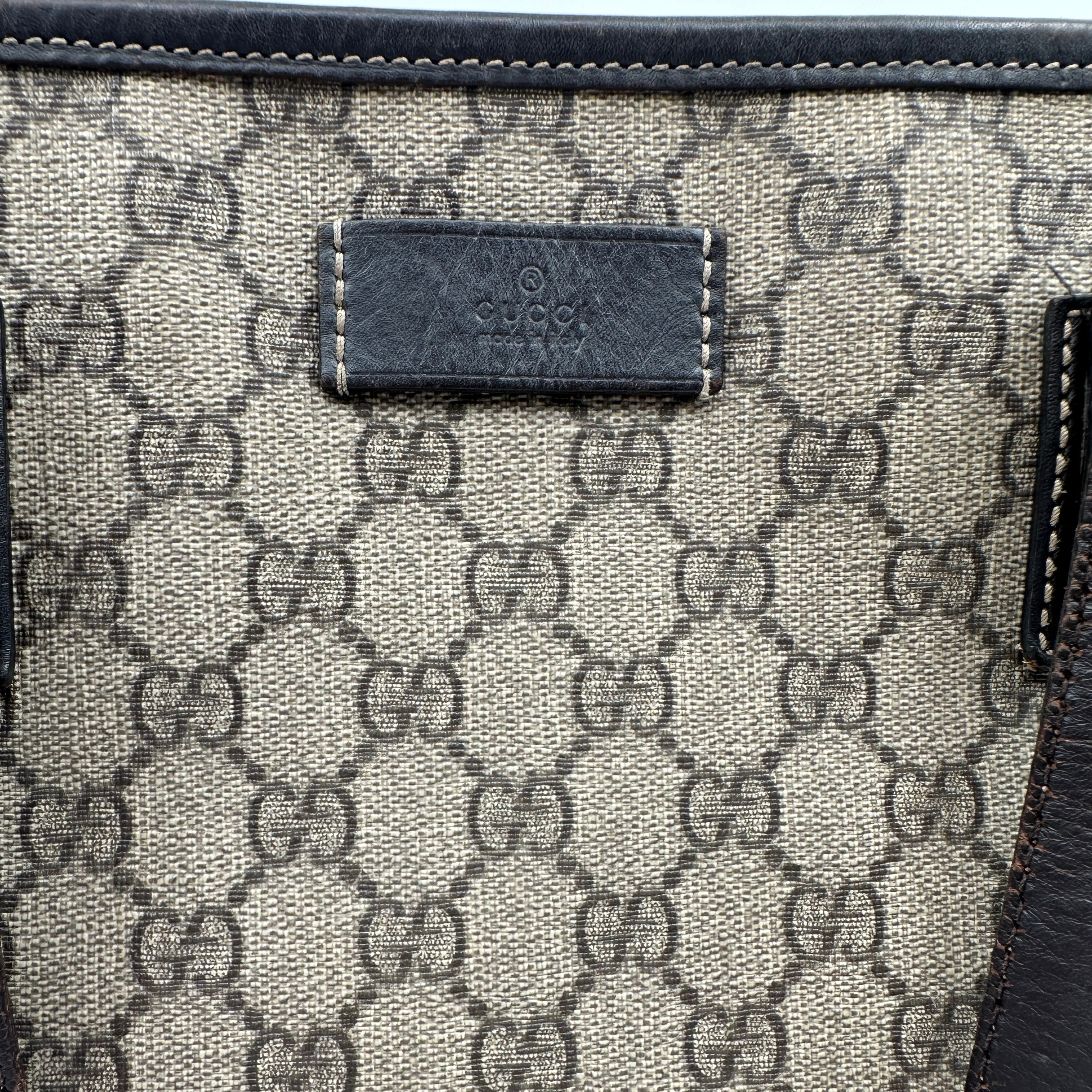 GG Supreme PVC Canvas and Leather Tote Bag