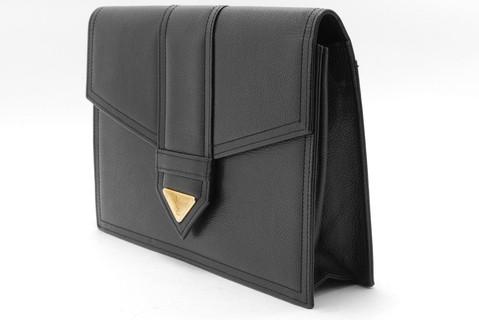 Saint Laurent YSL Clutch - Black, Leather
