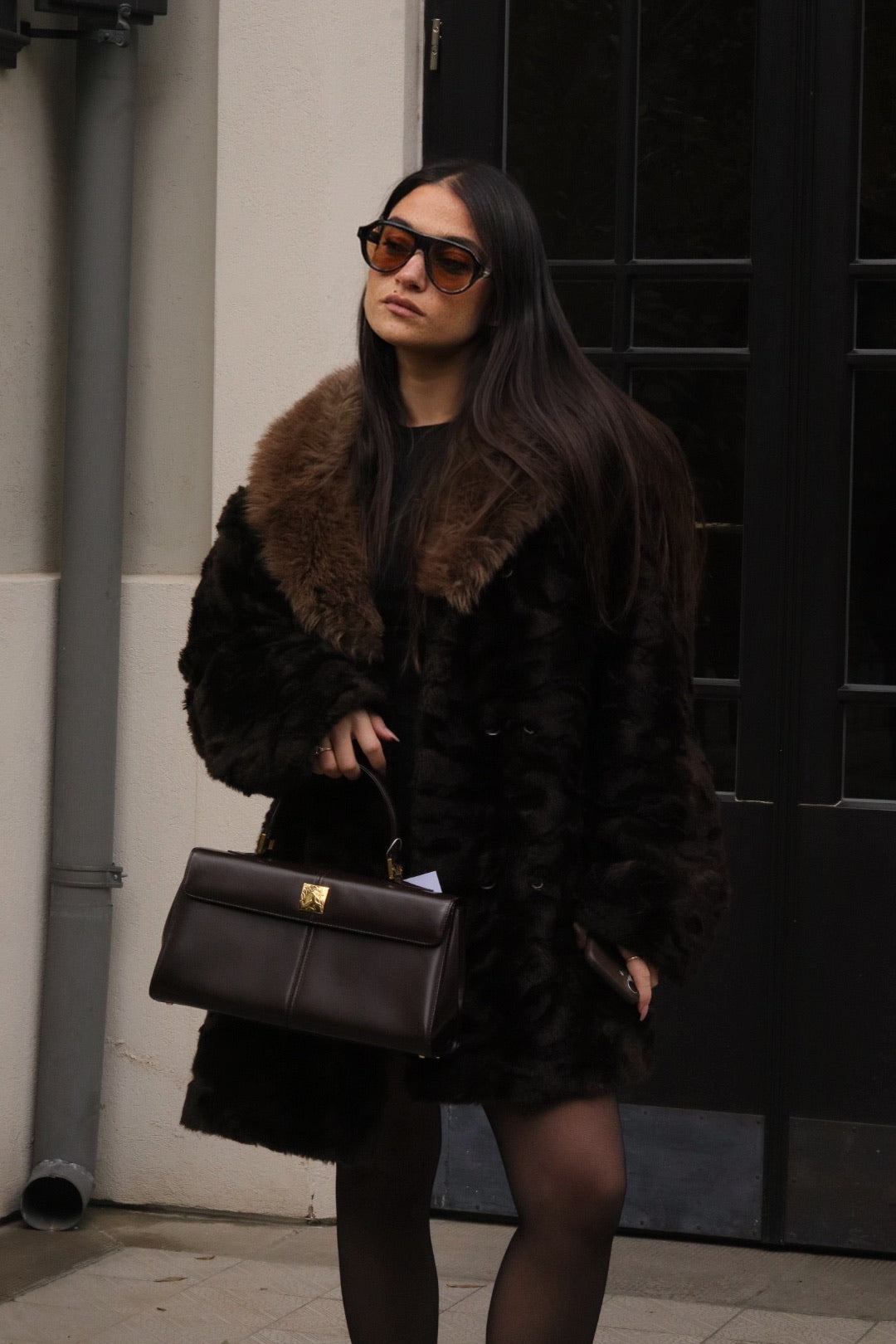 Saint Laurent Yves Vintage Tote Hand Bag - Brown, Leather