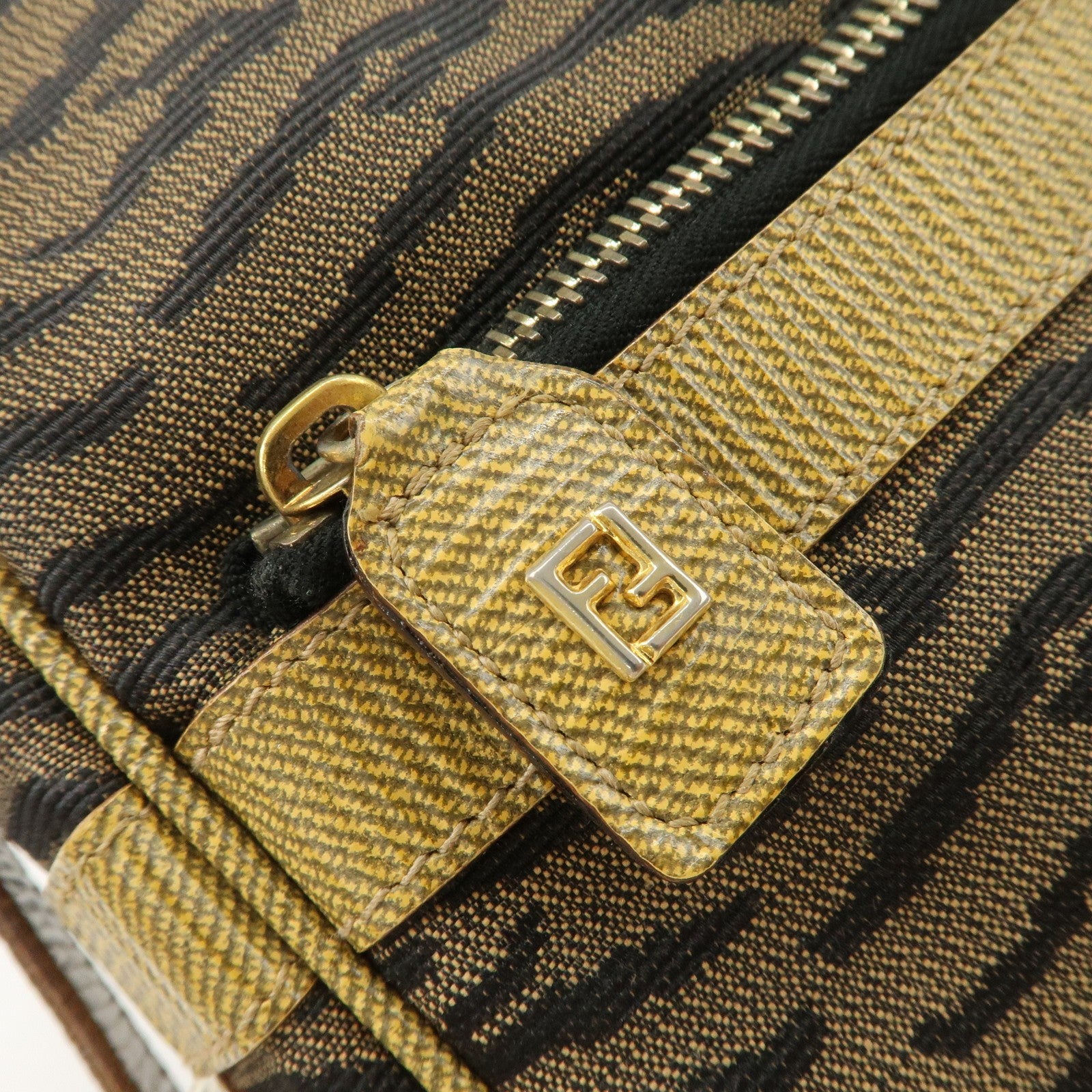 Fendi 2Way Hand Bag - Zebra Print Black Brown, Leather Canvas