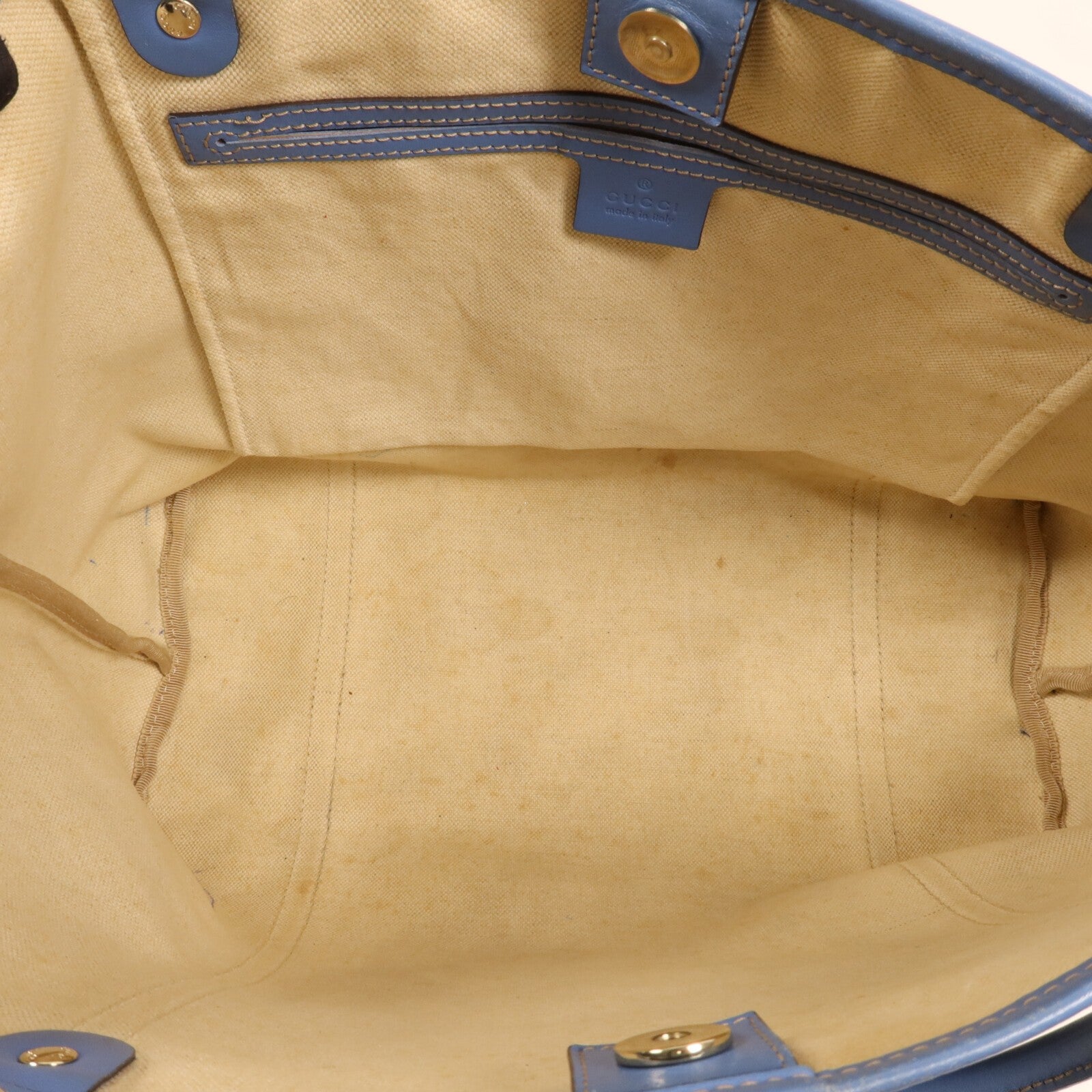 Gucci GHW GG Supreme Medium Joy Tote Bag - Brown/Blue, Coated Canvas