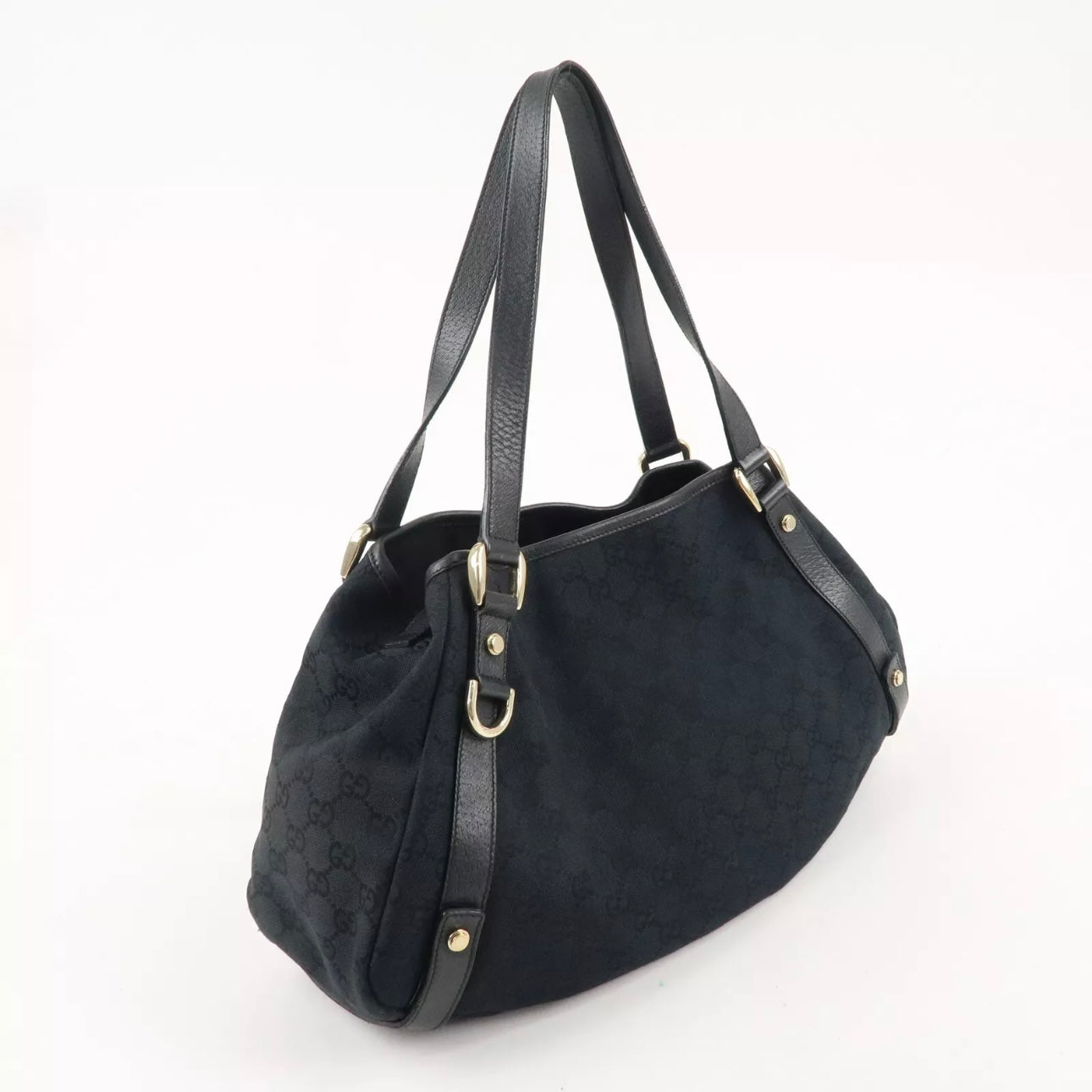 Abbey GG Canvas Leather Tote Bag
