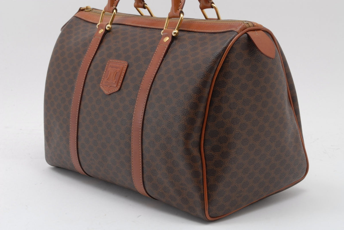 Celine Macadam Boston Handbag - Brown, PVC Leather