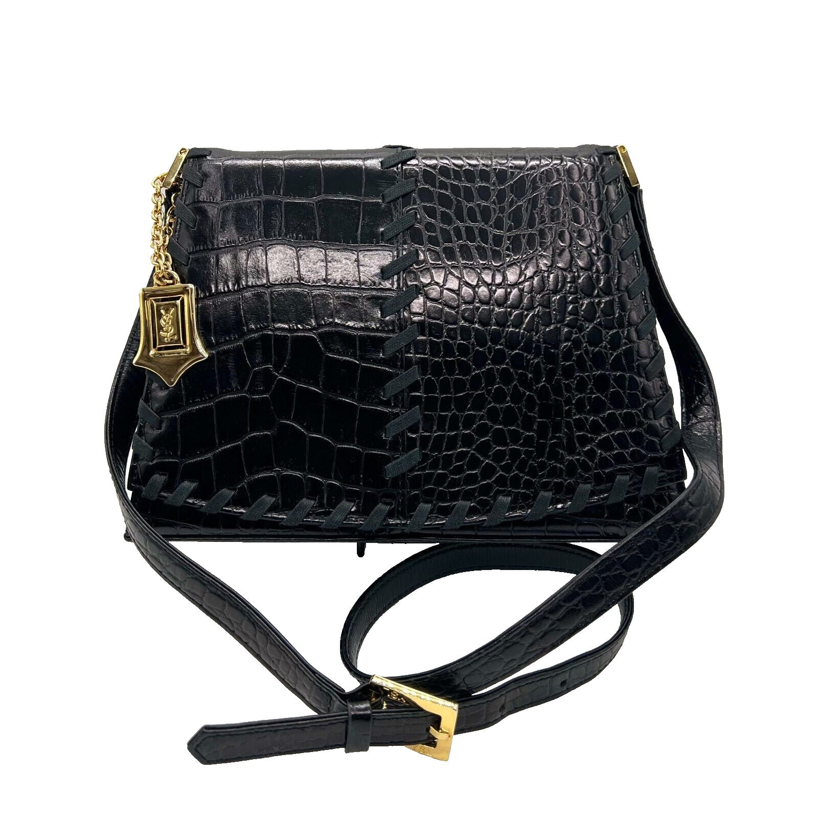Saint Laurent YSL Shoulder Bag - Black, Leather