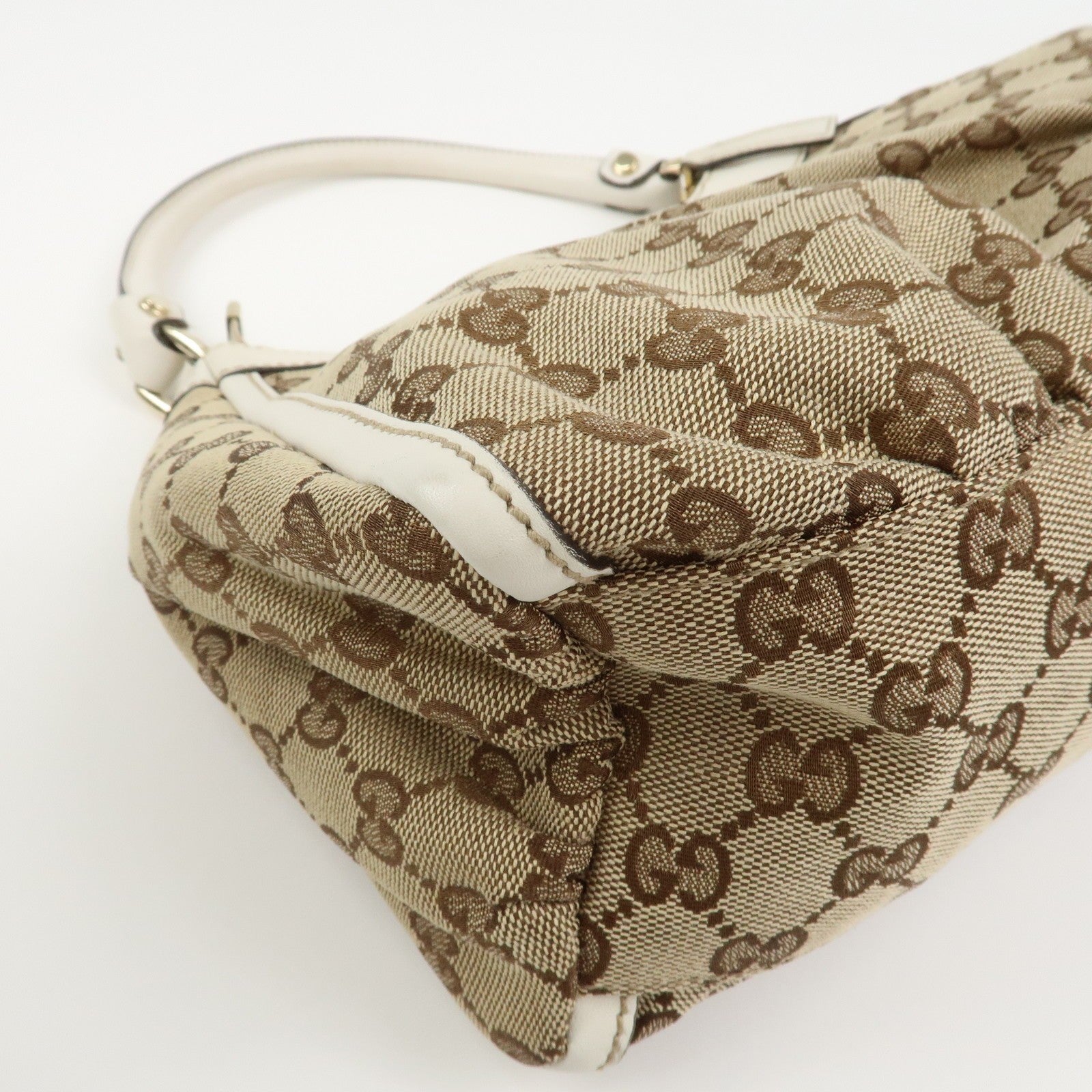 Gucci Abbey Shoulder Bag - Beige White, GG Canvas Leather