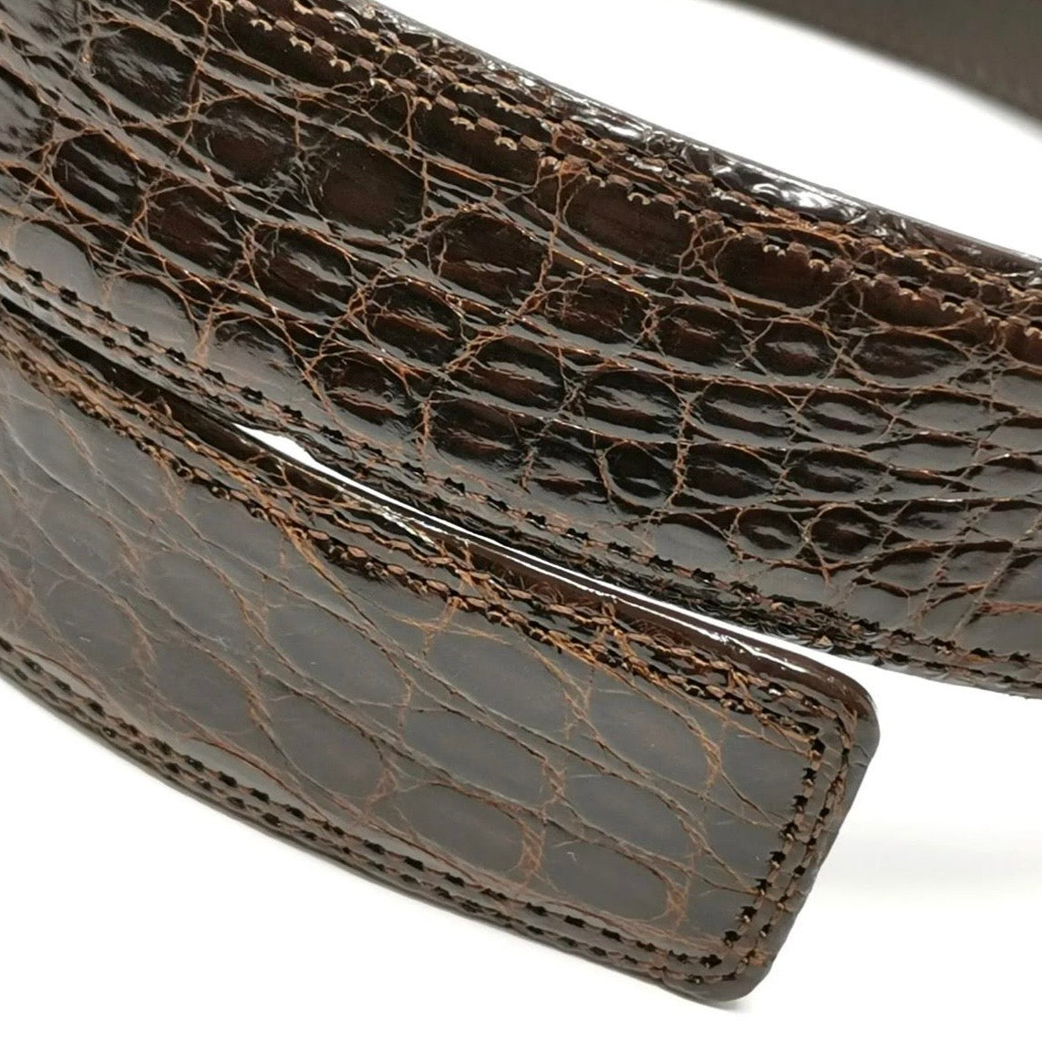 Saint Laurent Brown Croco Belt