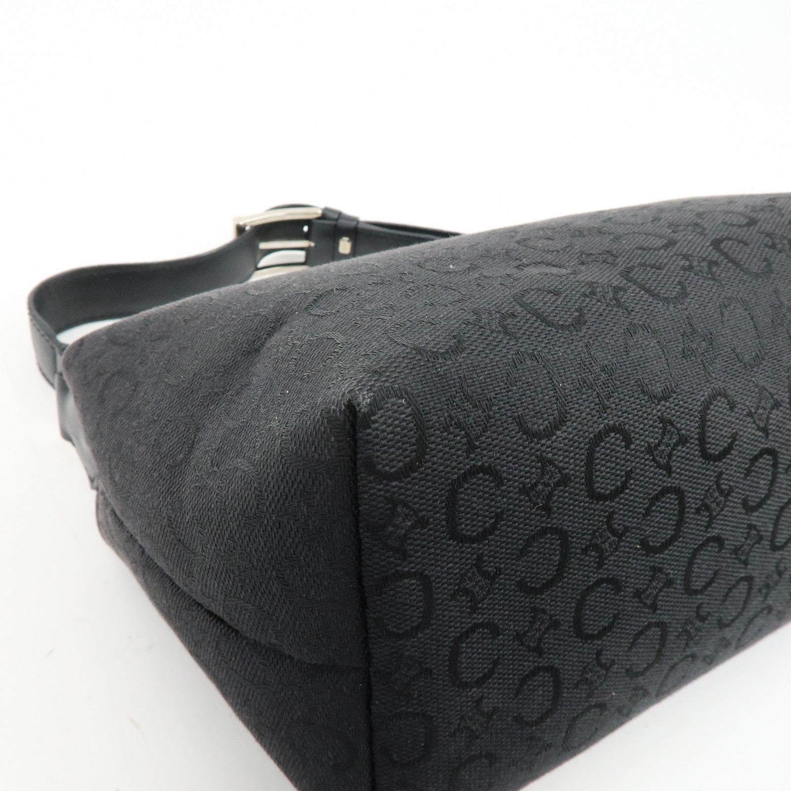 Celine C Macadam Hand Bag - Black, Canvas, Leather