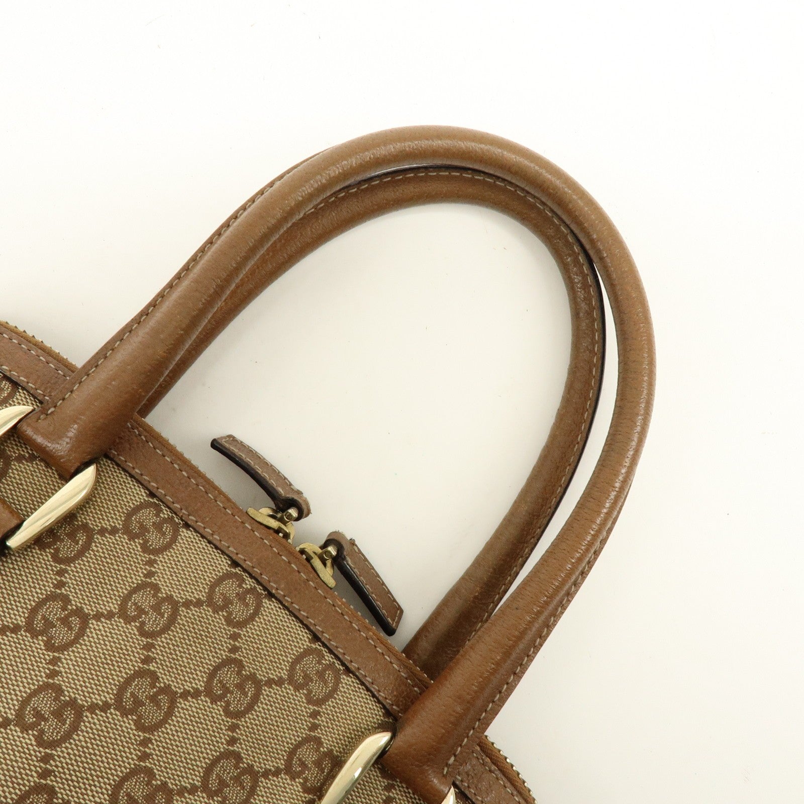 Gucci Hand Bag - Brown, GG Canvas, Leather