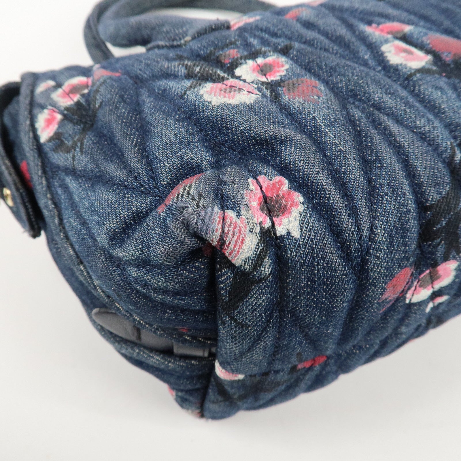 Miu Miu Matelasse Denim Leather 2Way Bag - Blue, Denim, Leather