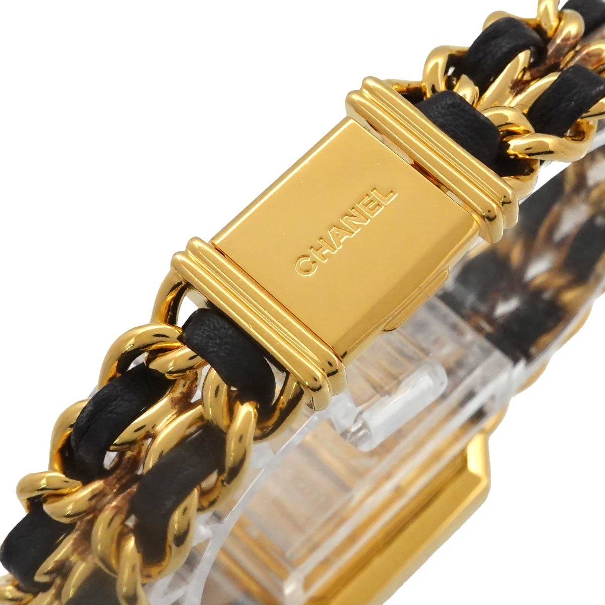 CHANEL Premiere Size L H0001 Watch - Black, Stainless steel/YGP,Leather