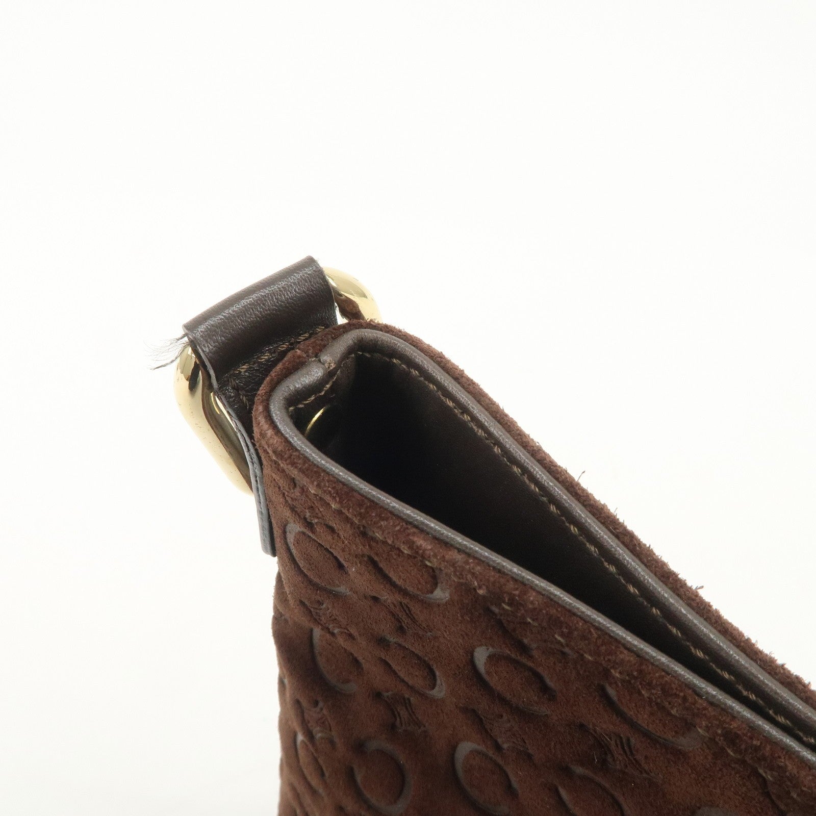 Celine C Macadam Shoulder Bag - Brown, Suede Leather