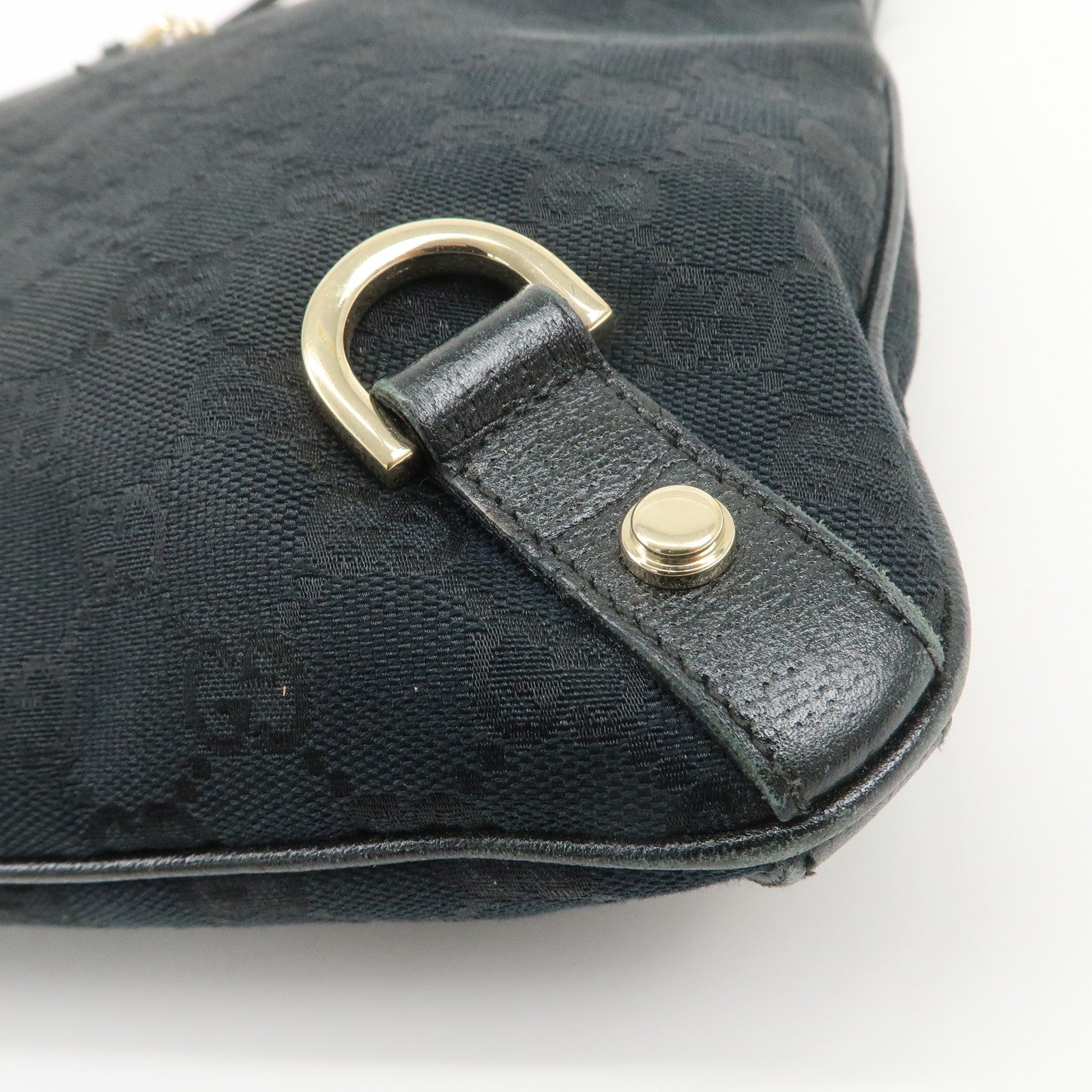 Gucci Abbey Shoulder Bag - Black, GG Canvas, Leather