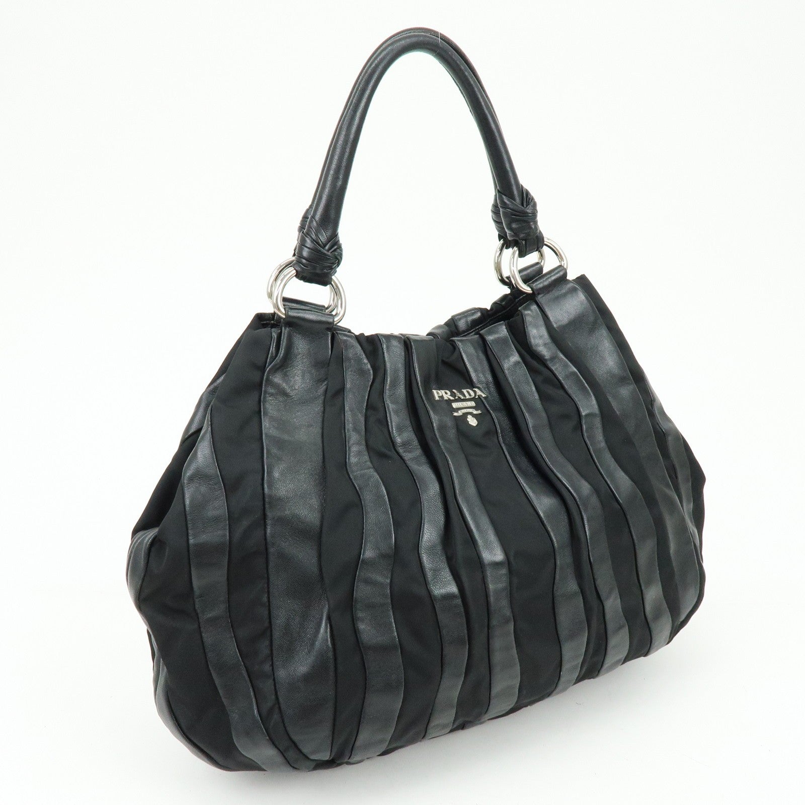 Prada Tote Bag - Black, Leather, Nylon
