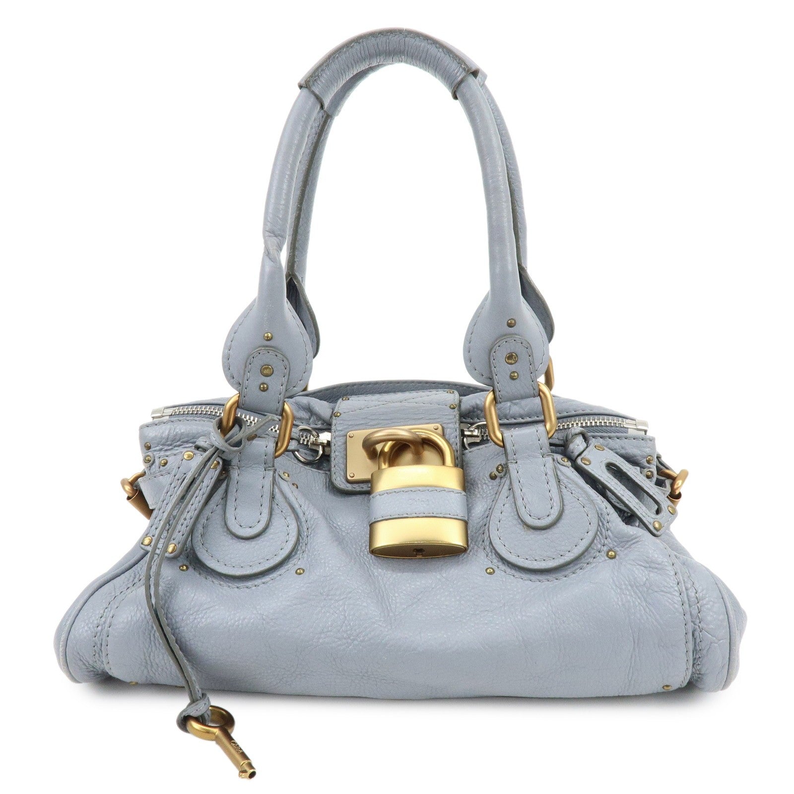 Chloe Paddington Hand Bag - Gray, Leather