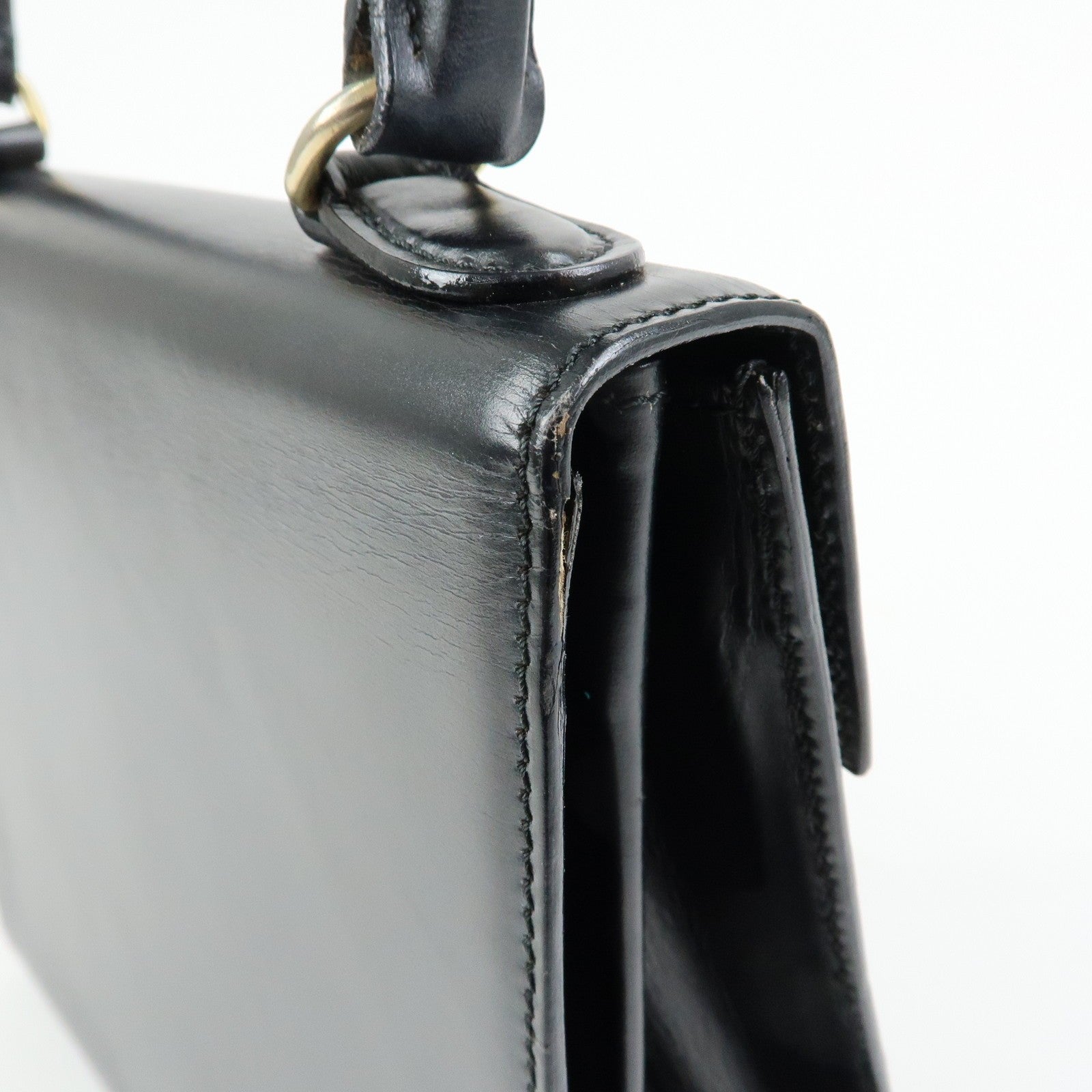 Celine Top Handle 2Way Hand Bag - Black, Leather
