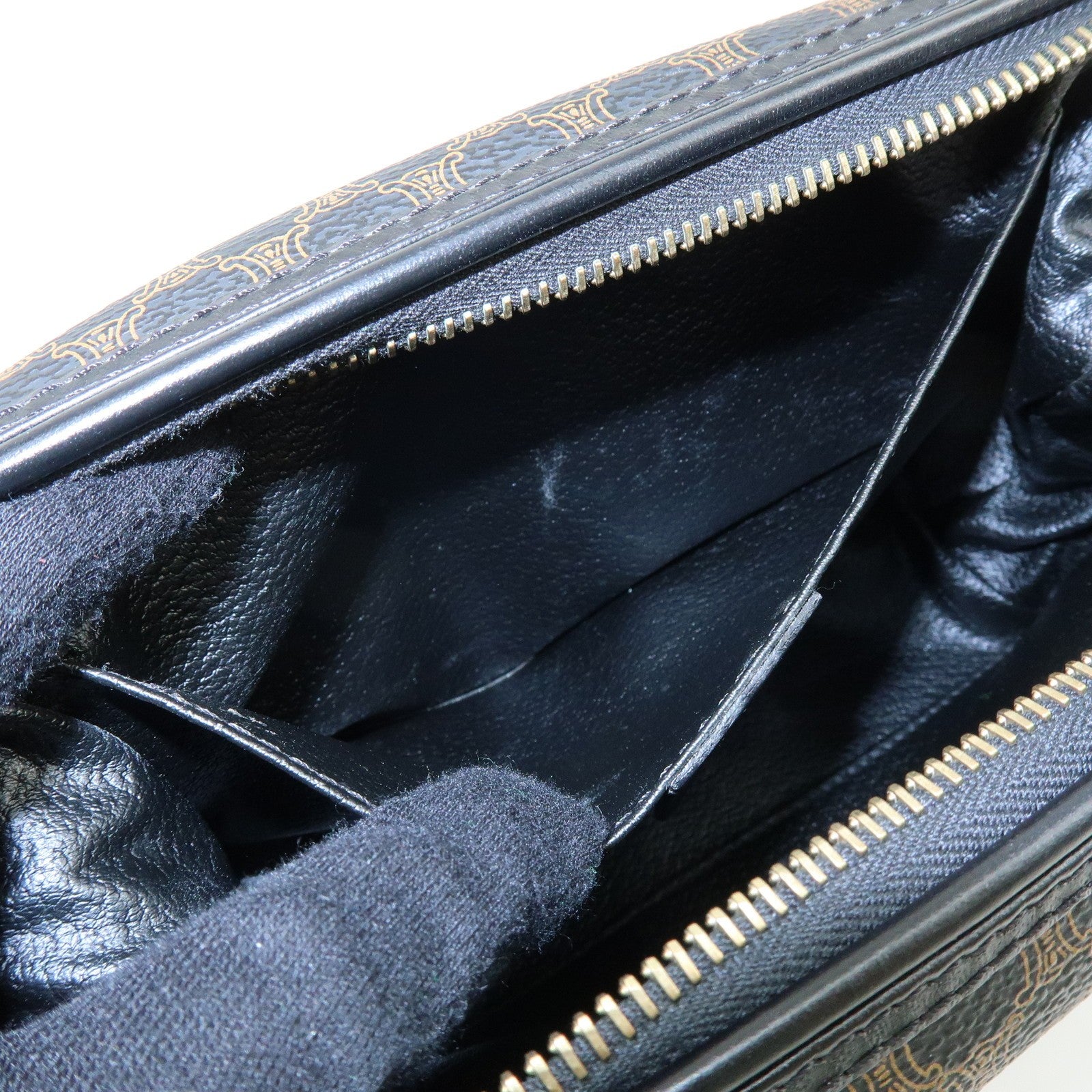 Celine Pouch - Dark Brown, Black, Leather, PVC