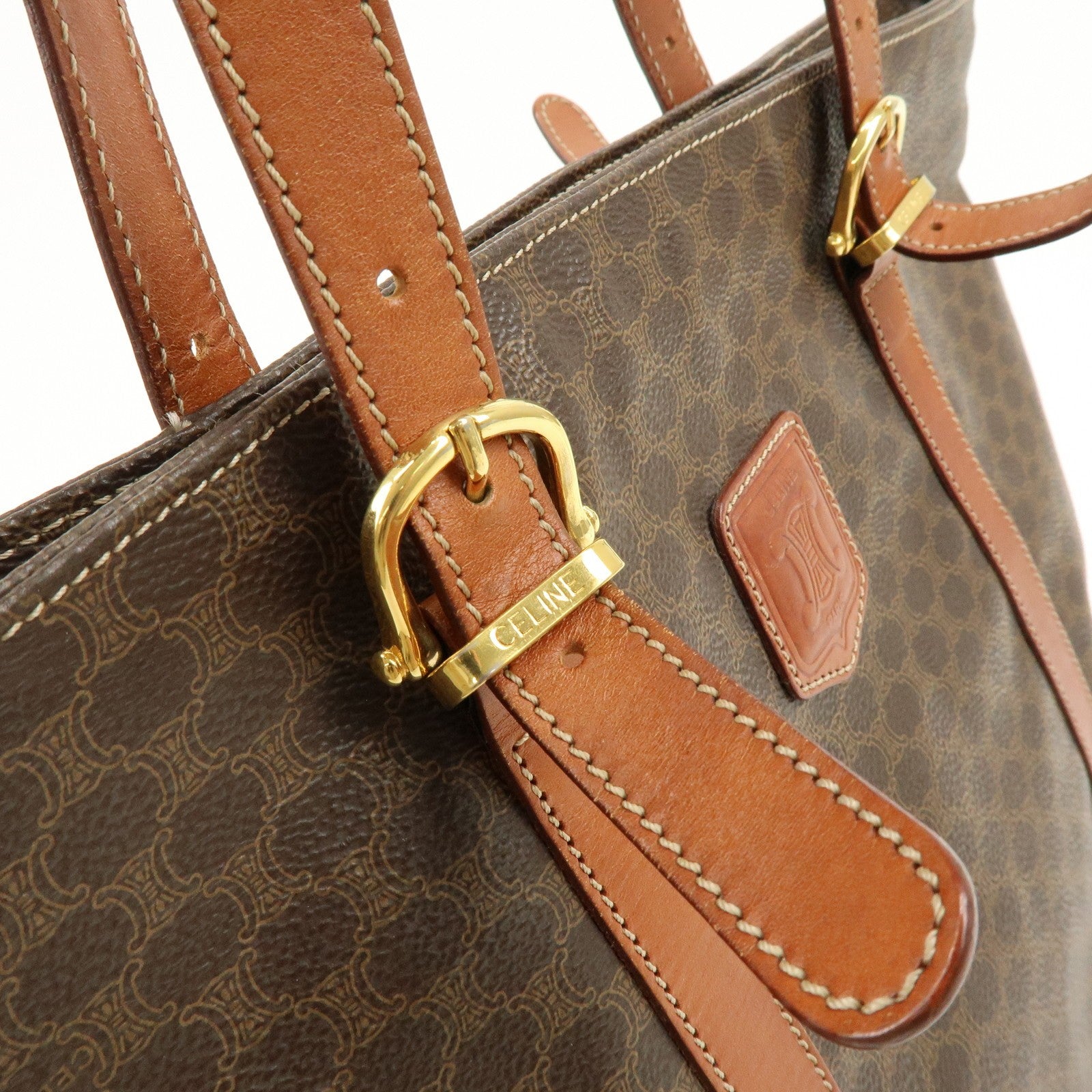Celine Macadam Tote Bag - Brown, PVC Leather