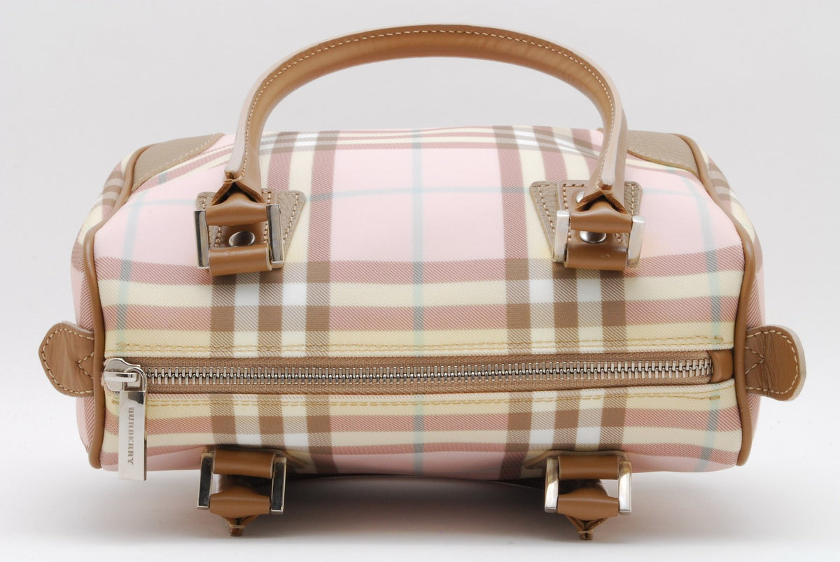 Burberry Nova Mini Boston Handbag - Red, Patent Leather