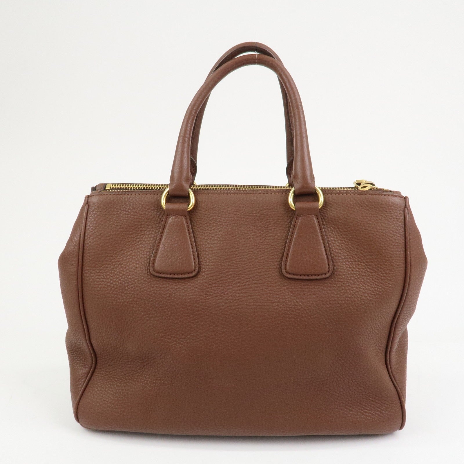 Prada Logo Hand Bag - Brown, Leather